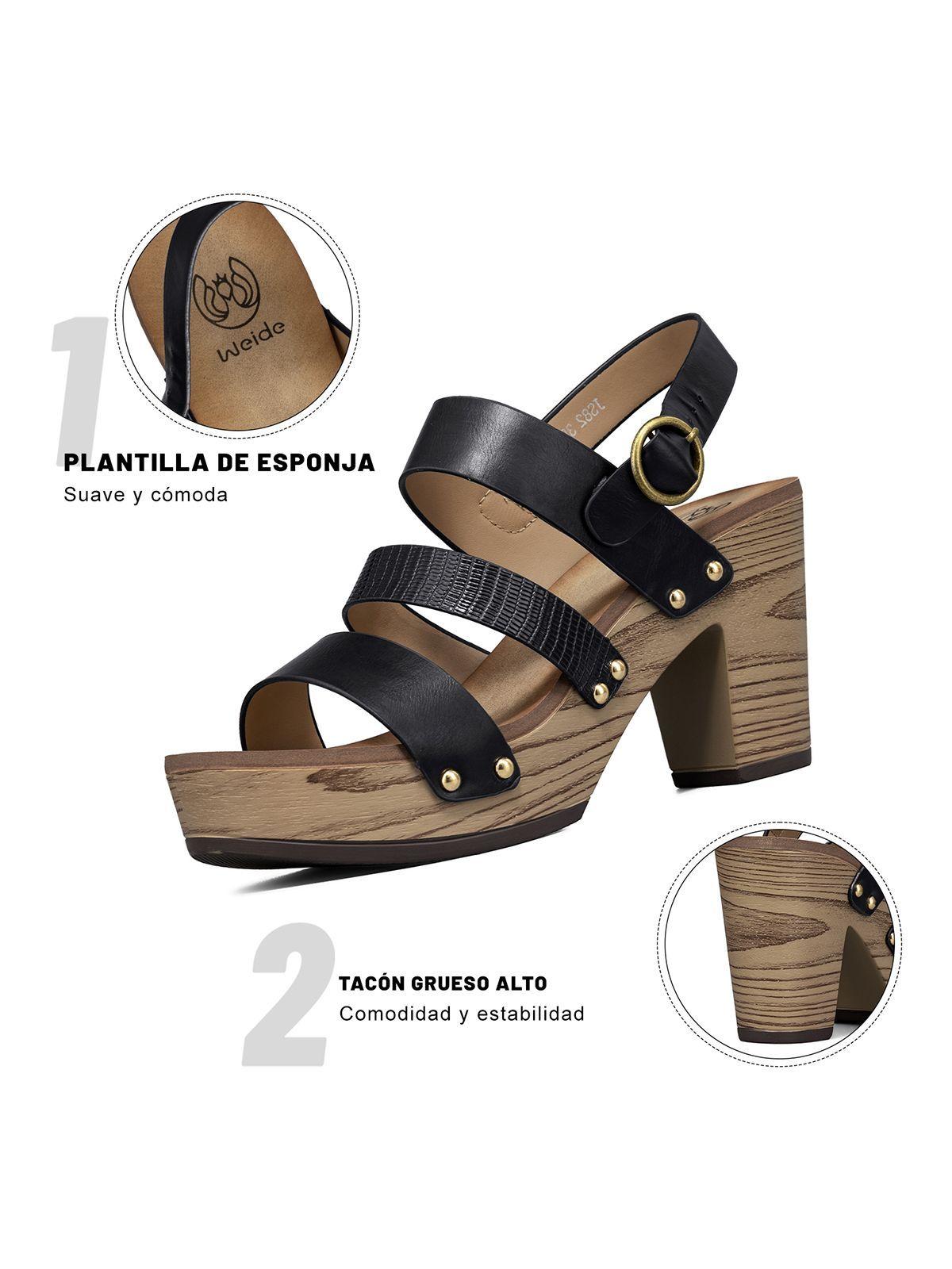 Sandalia Vintage Casual Taco Grueso Mujer Weide JS82-6
