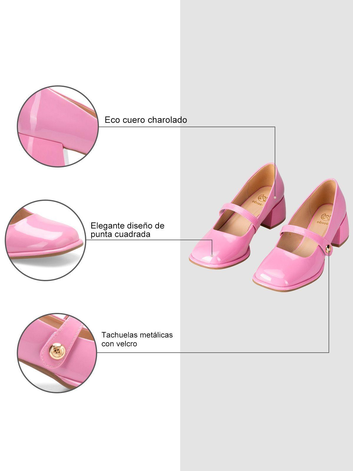 Zapatos Taco Mujer Amelia Rosado Weide-4