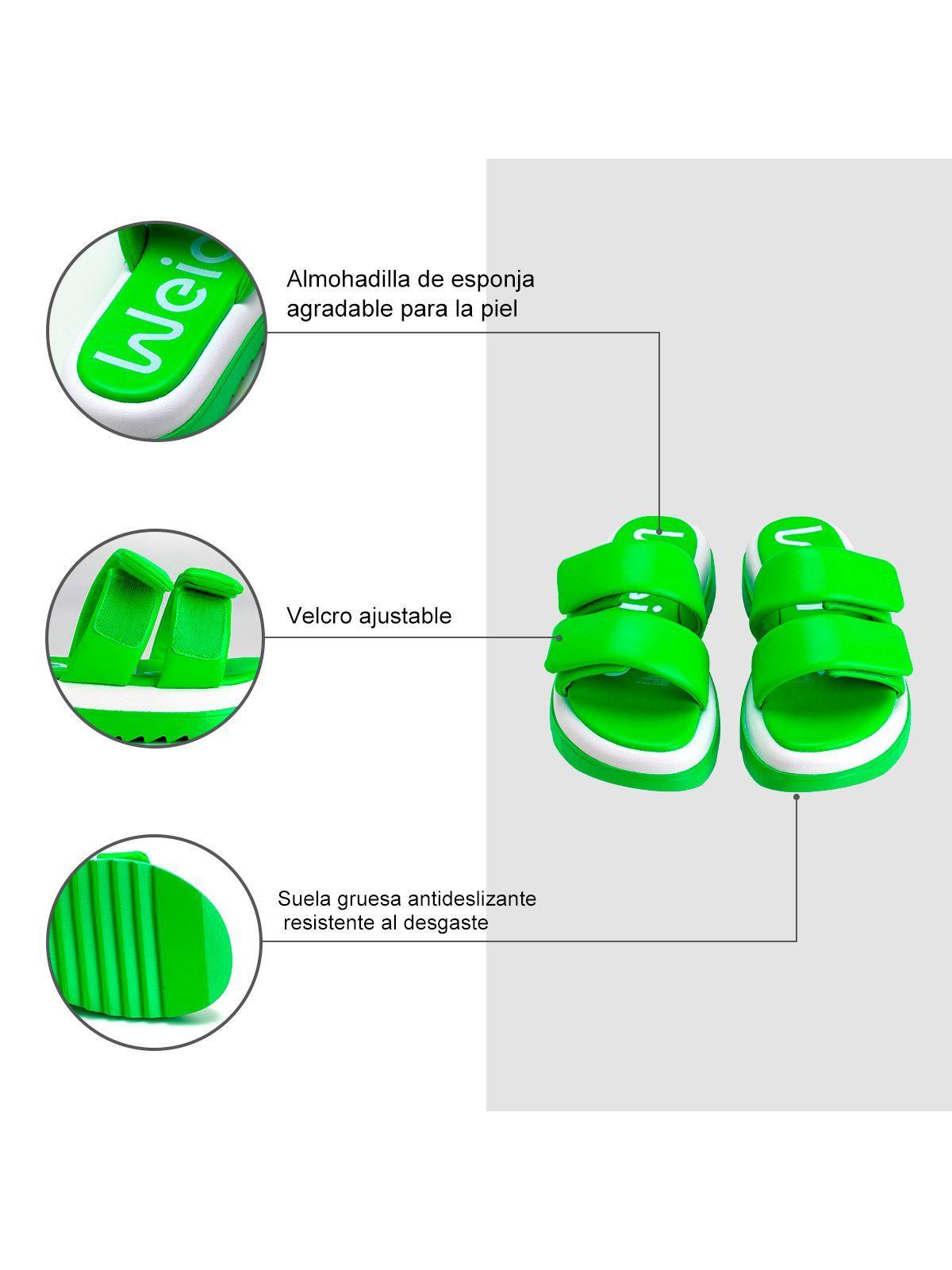 Sandalia Plataforma Verde Casual GH99 Weide-5