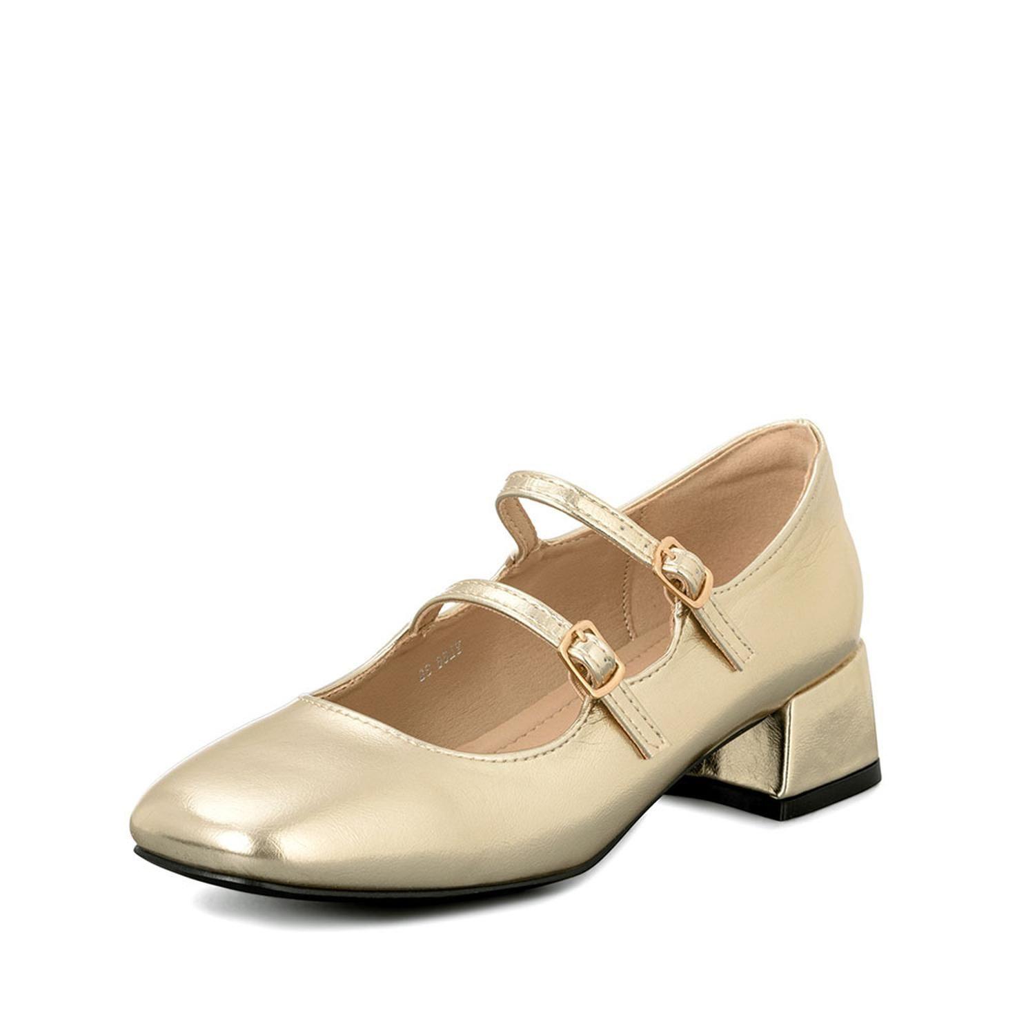 Zapatos Mary Jane Charol  Dorado Taco Mujer Weide YL66-1