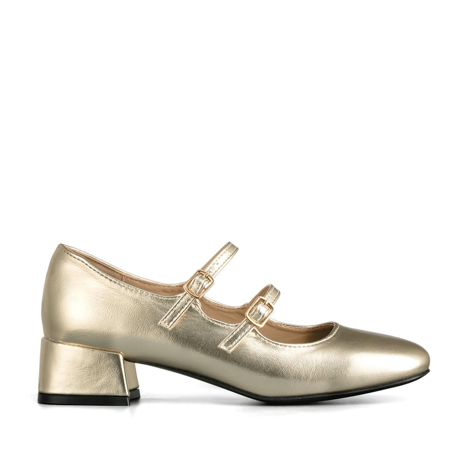 Zapatos Mary Jane Charol  Dorado Taco Mujer Weide YL66-0