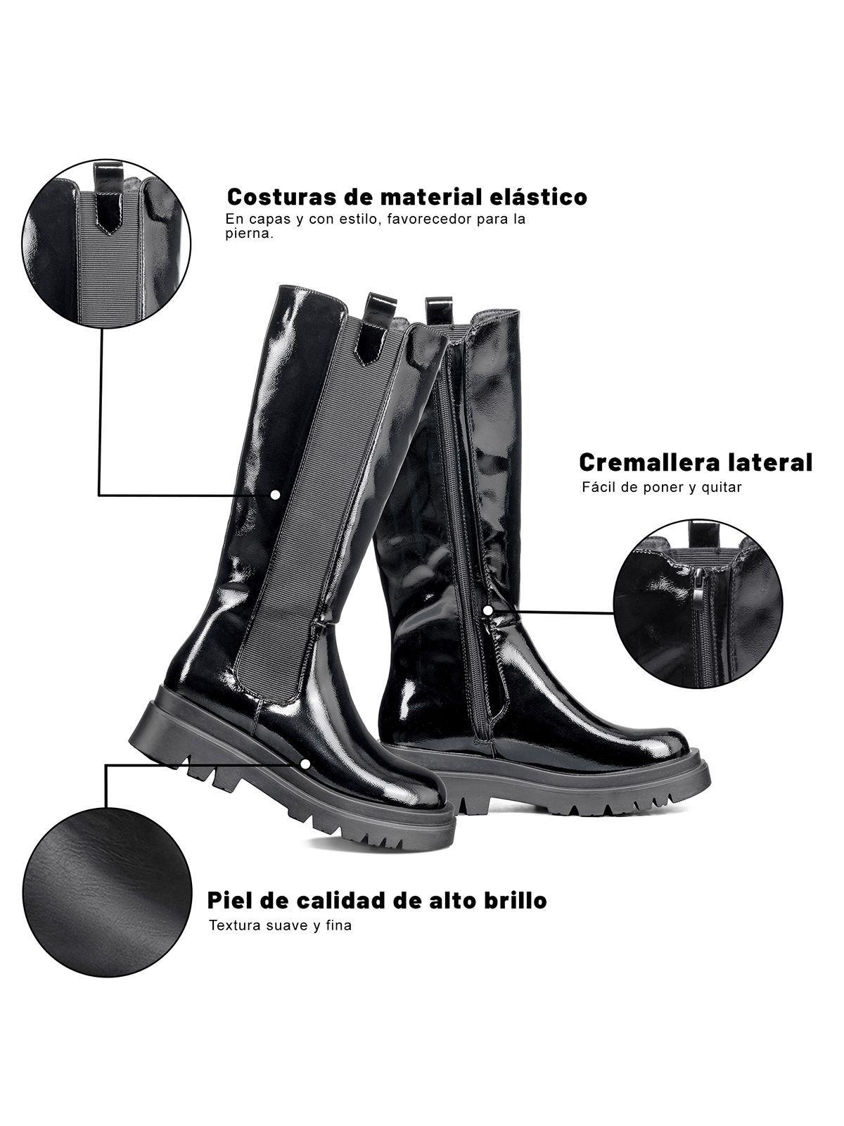 Botas Largas Mujer Eco Cuero Plataforma De Moda Weide DH88-6