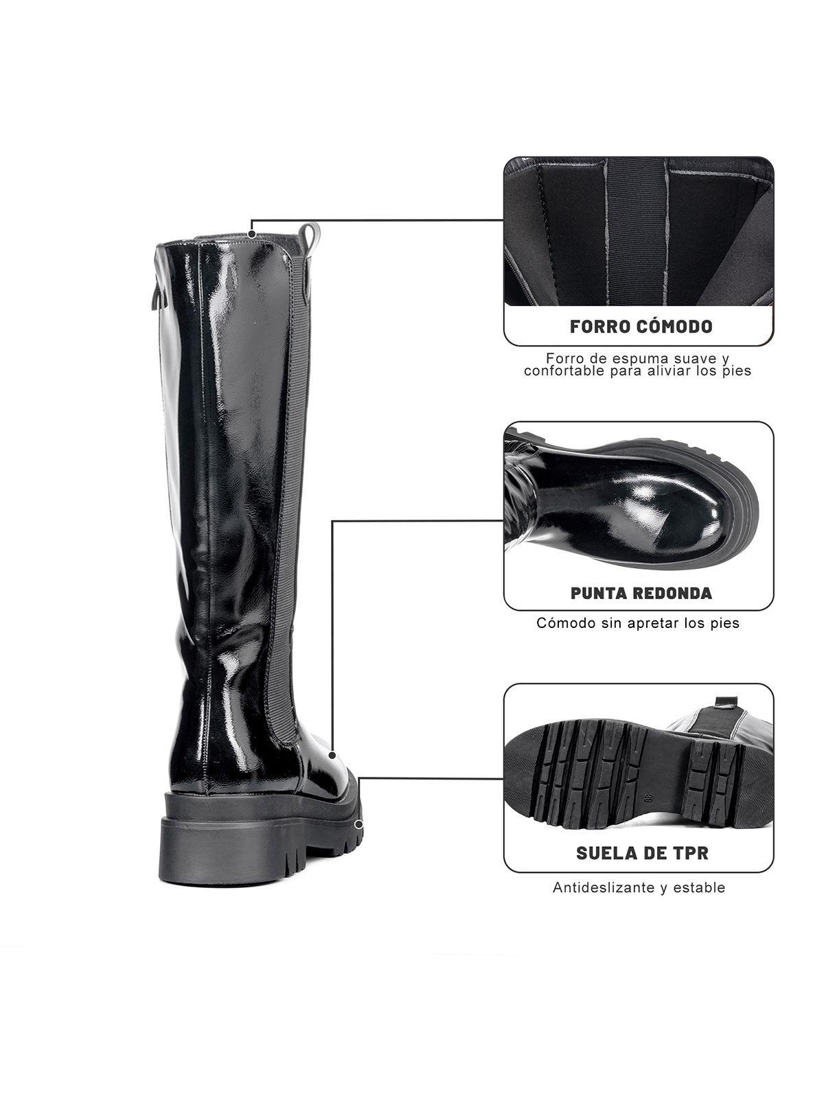 Botas Largas Mujer Eco Cuero Plataforma De Moda Weide DH88-7