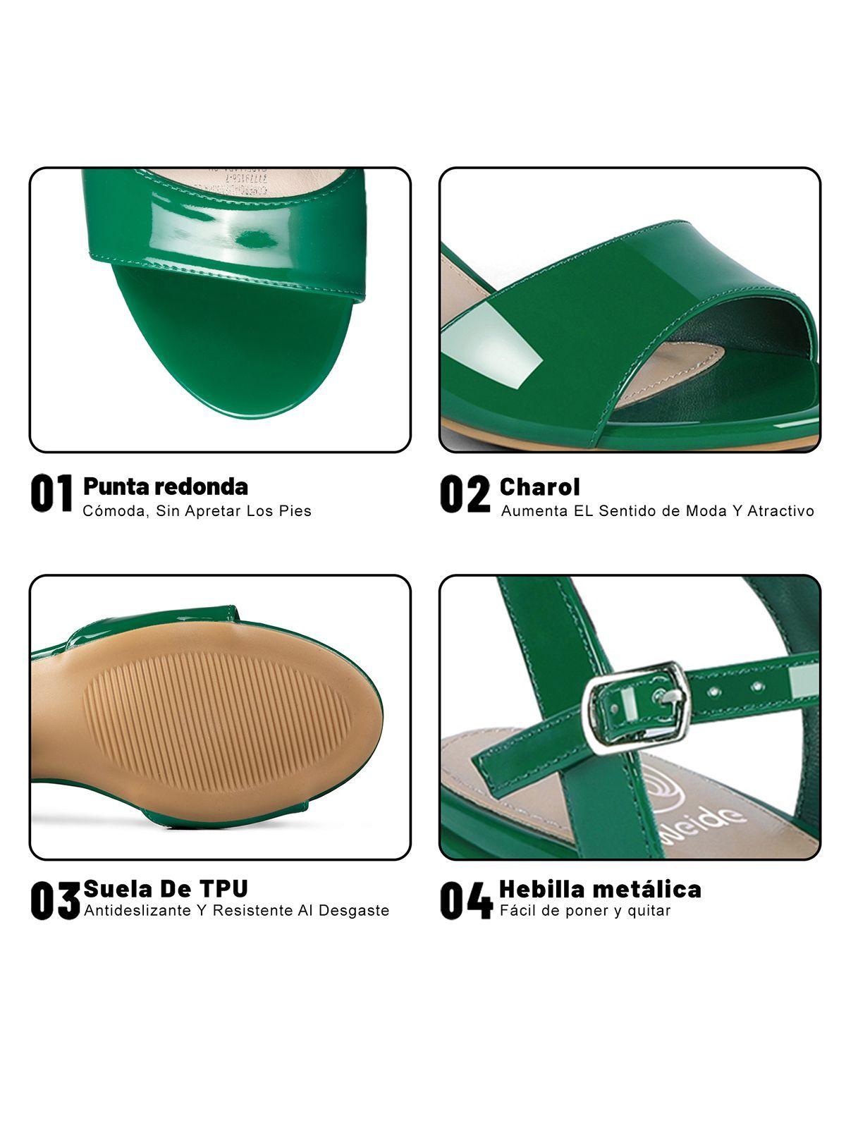 Sandalia Casual Taco Verde Mujer Weide GH64-7