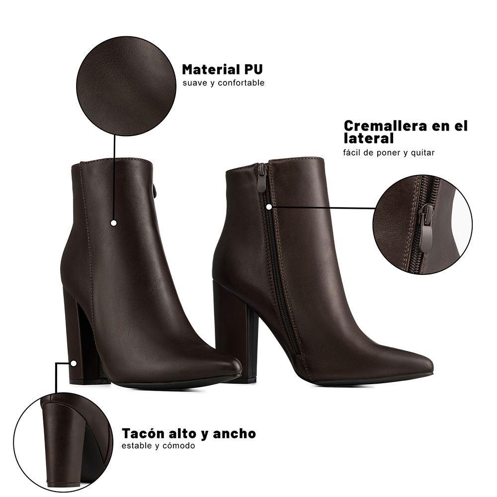 Botín Taco Alto Mujer Casual PU Weide CZY655-8