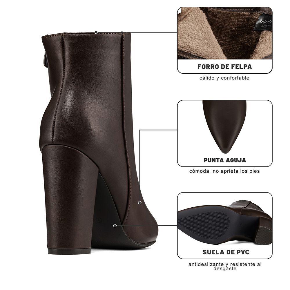 Botín Taco Alto Mujer Casual PU Weide CZY655-9