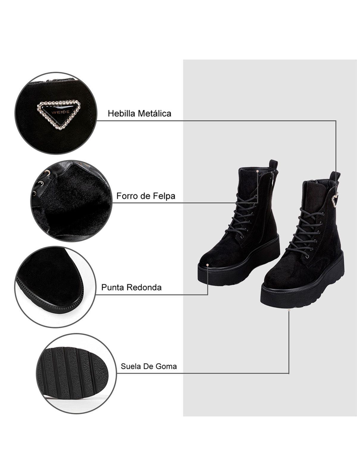 Botin Negro Casual Mujer Weide ZS39-1-6