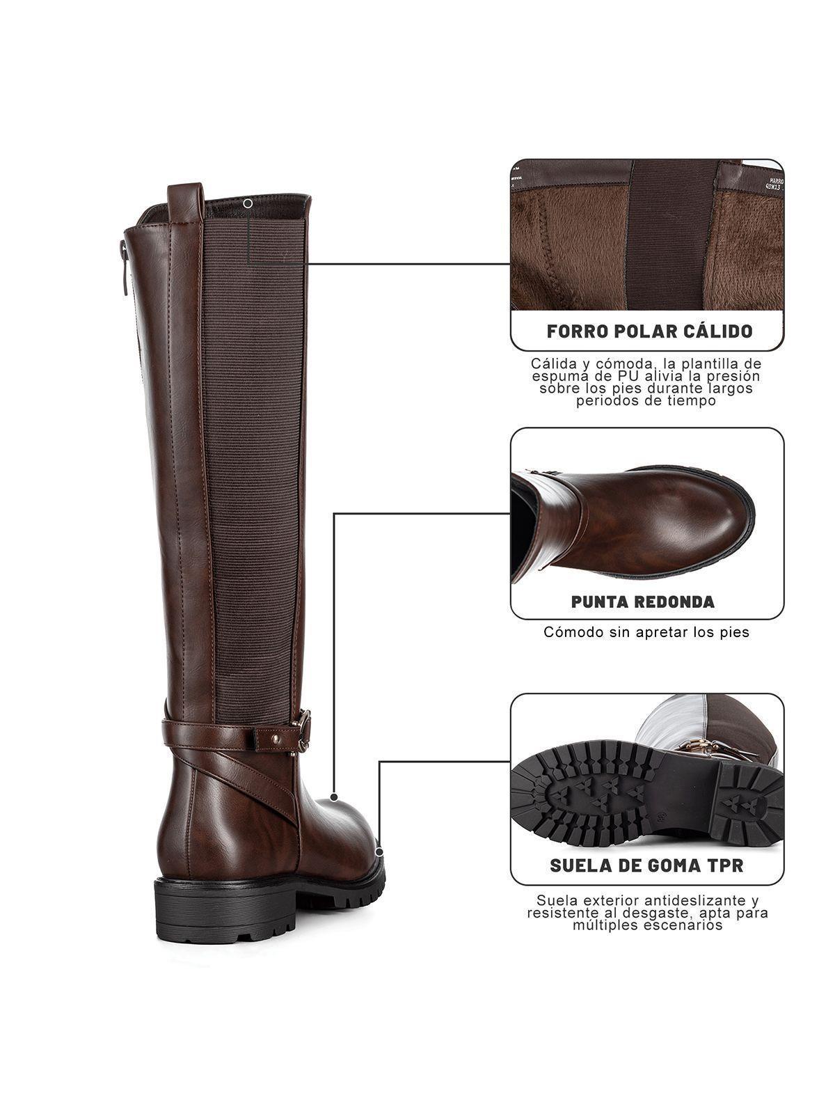 Bota Casual Mujer Vintage Moda Eco Cuero Comodo Weide QBM13-8
