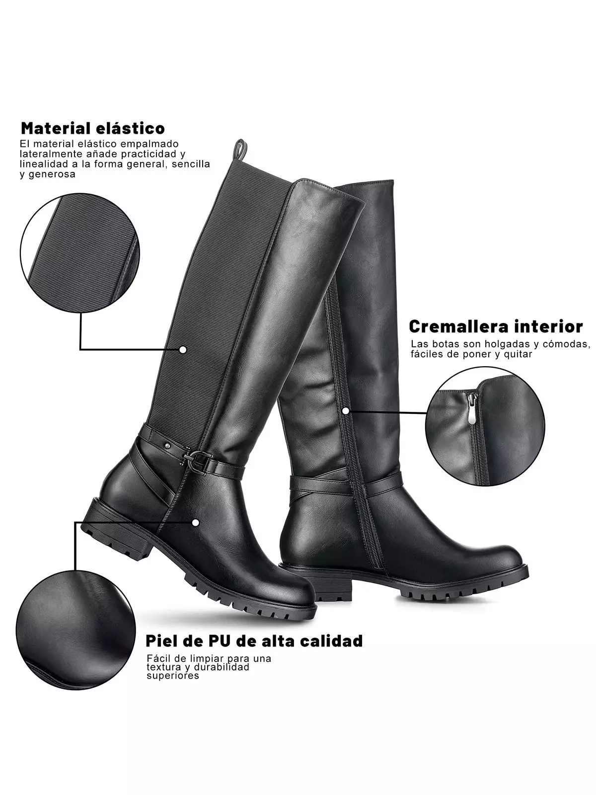 Bota Casual Mujer Vintage Moda Eco Cuero Comodo Weide QBM13-7