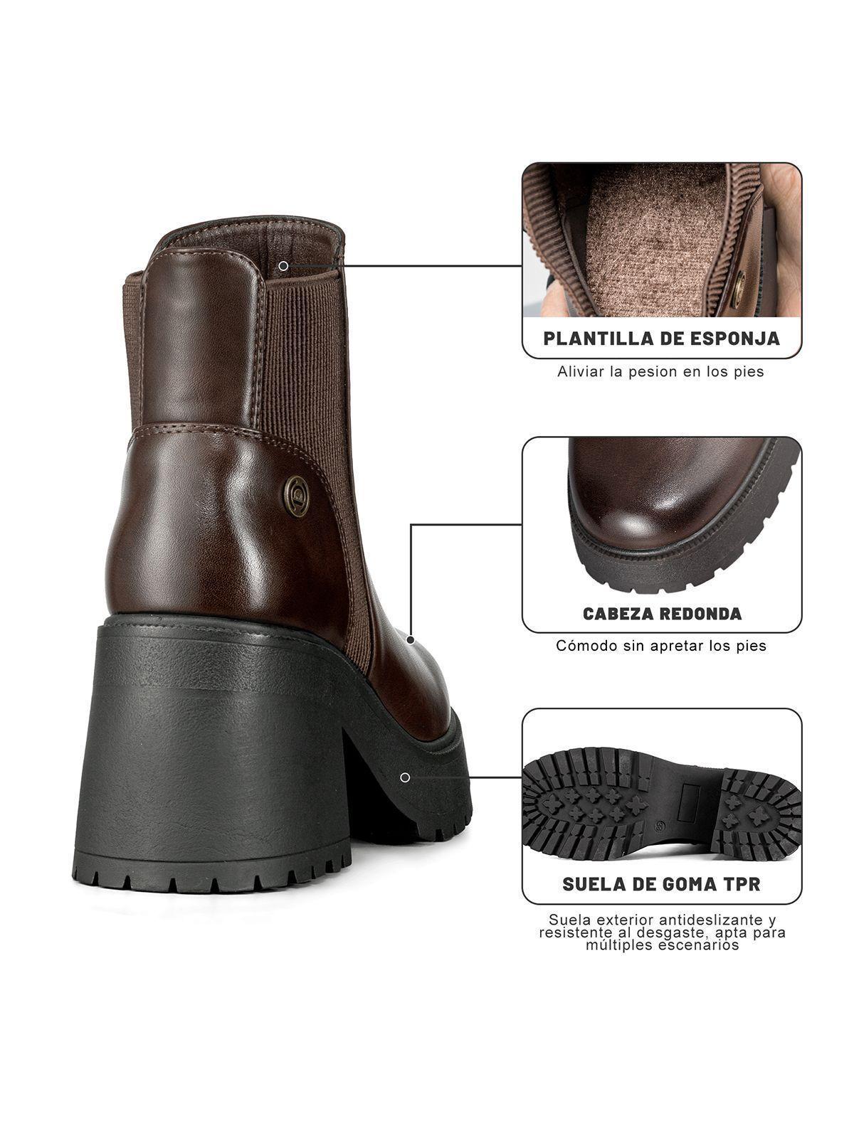 Botin Mujer Casual Eco Cuero Con Felpa Vintage Weide CZY612-8