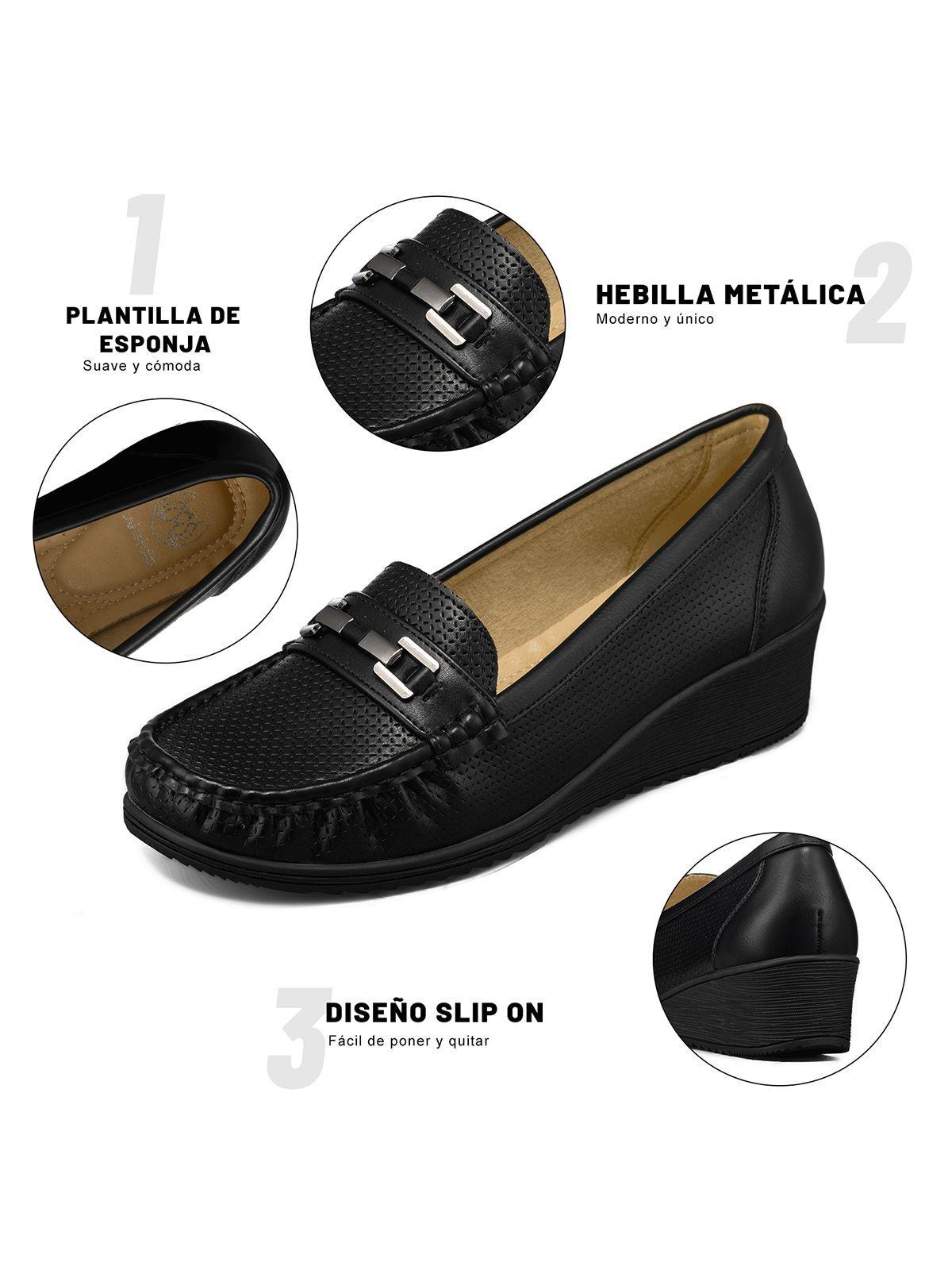 Mocasin Tacon Cuña Clásico Cómodo Casual Mujer Weide JS80-8