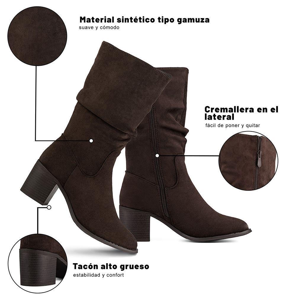 Bota Taco Mujer Outdoor PU Textil Weide HX532-7