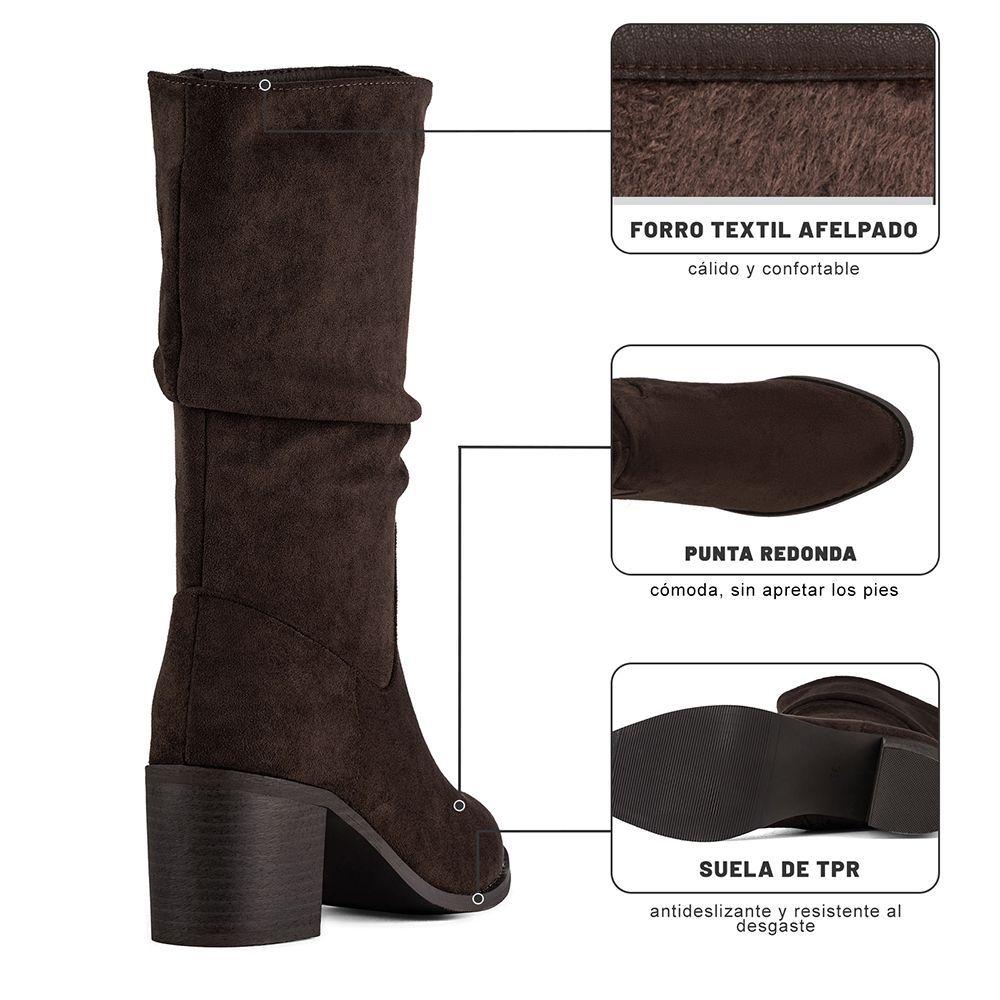 Bota Taco Mujer Outdoor PU Textil Weide HX532-8