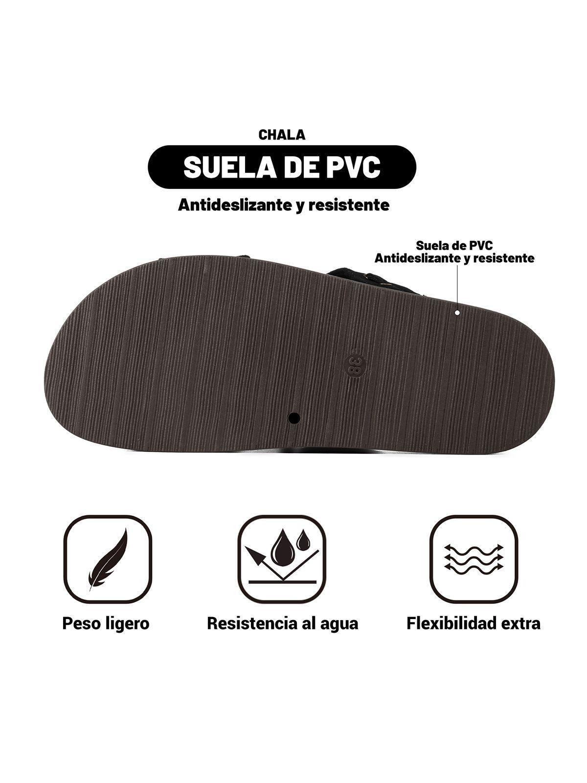 Sandalia tipo Chala PU Textil Mujer Plano Weide QIU511-4