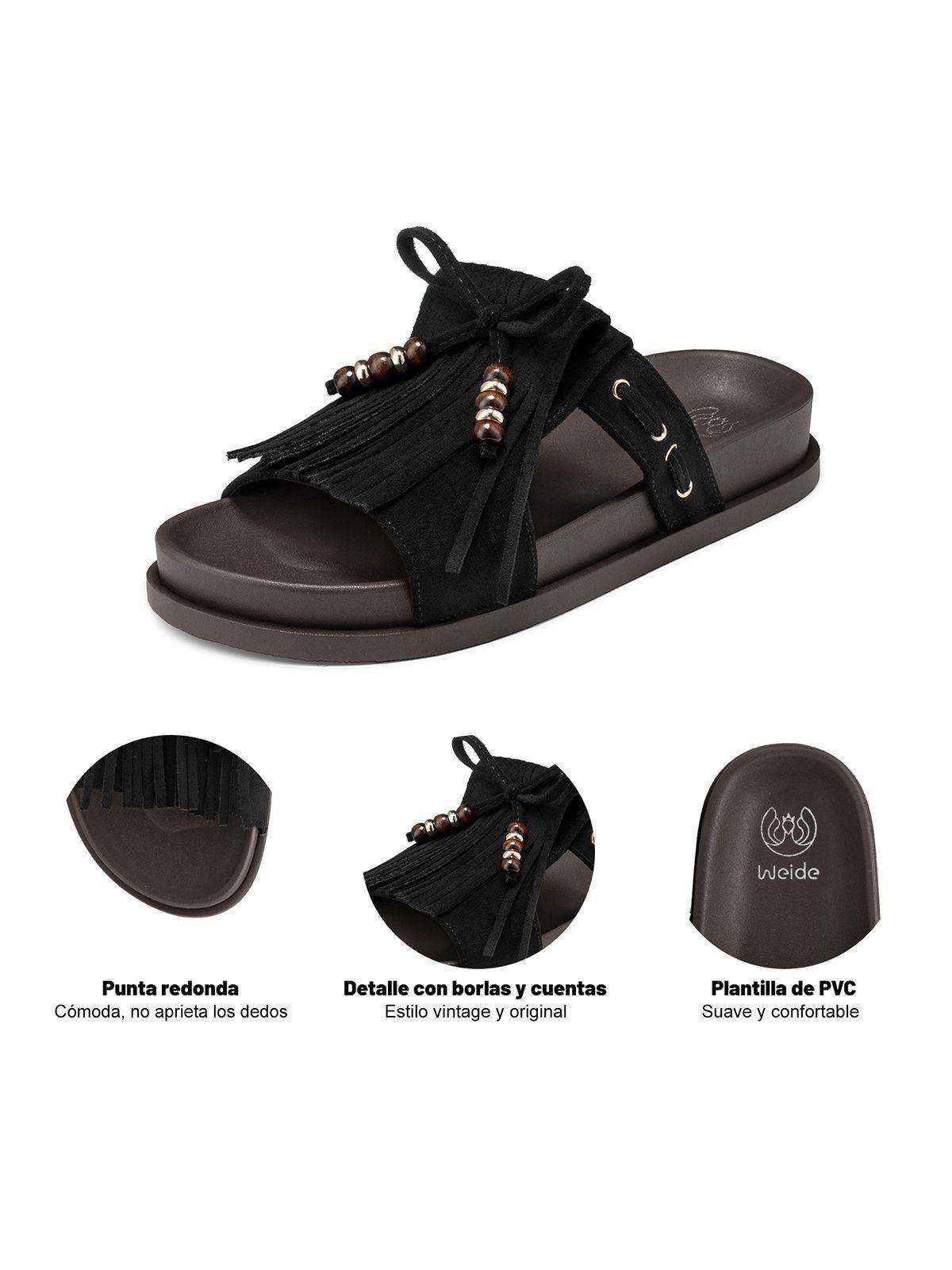 Sandalia tipo Chala PU Textil Mujer Plano Weide QIU511-5