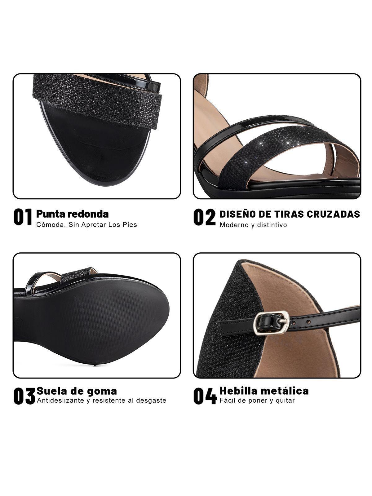 Sandalia Taco Negro Fiesta QIU285 Weide-7