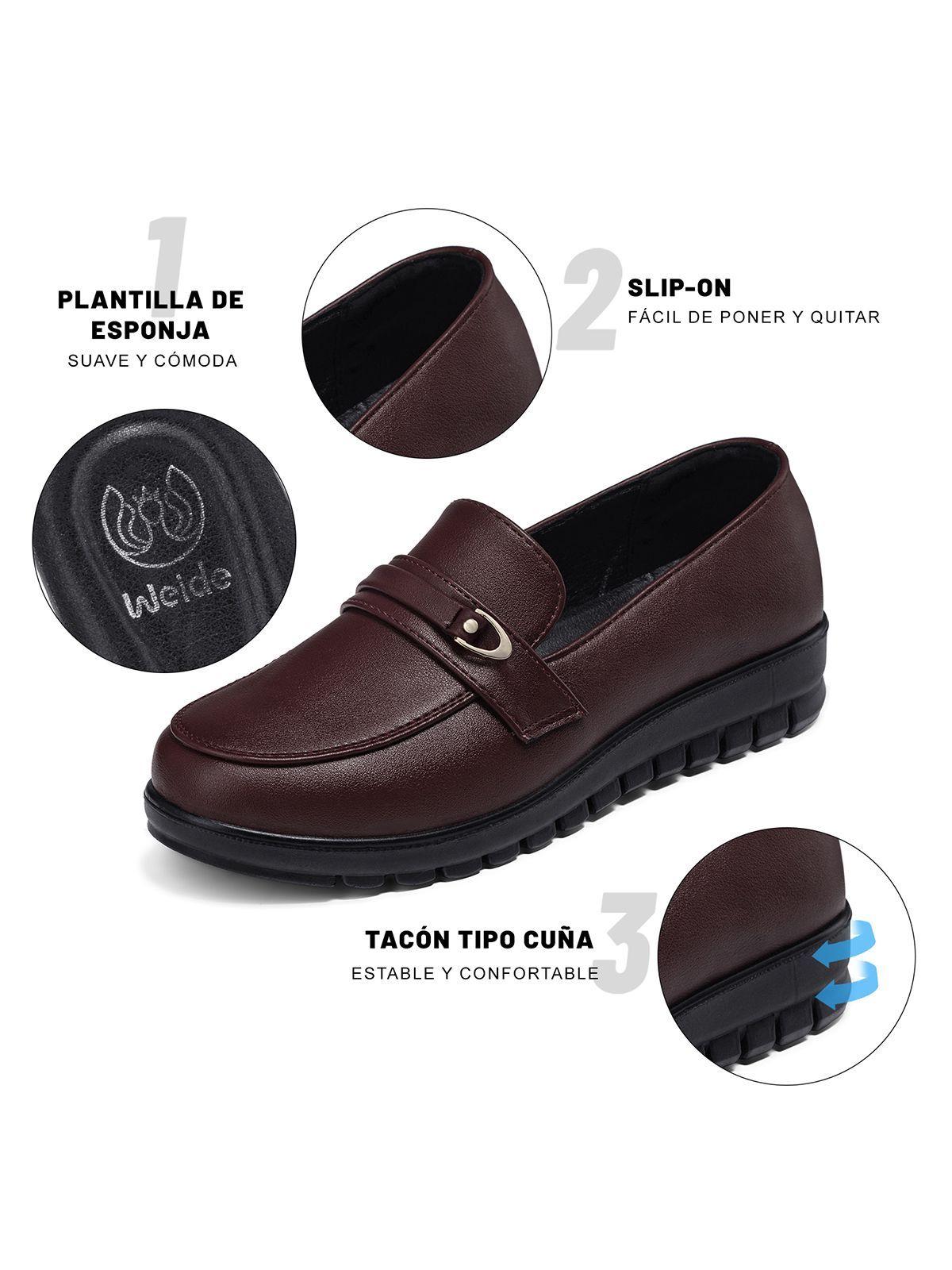 Mocasín Casual Taco Cuña Mujer PU Weide TFA222-7