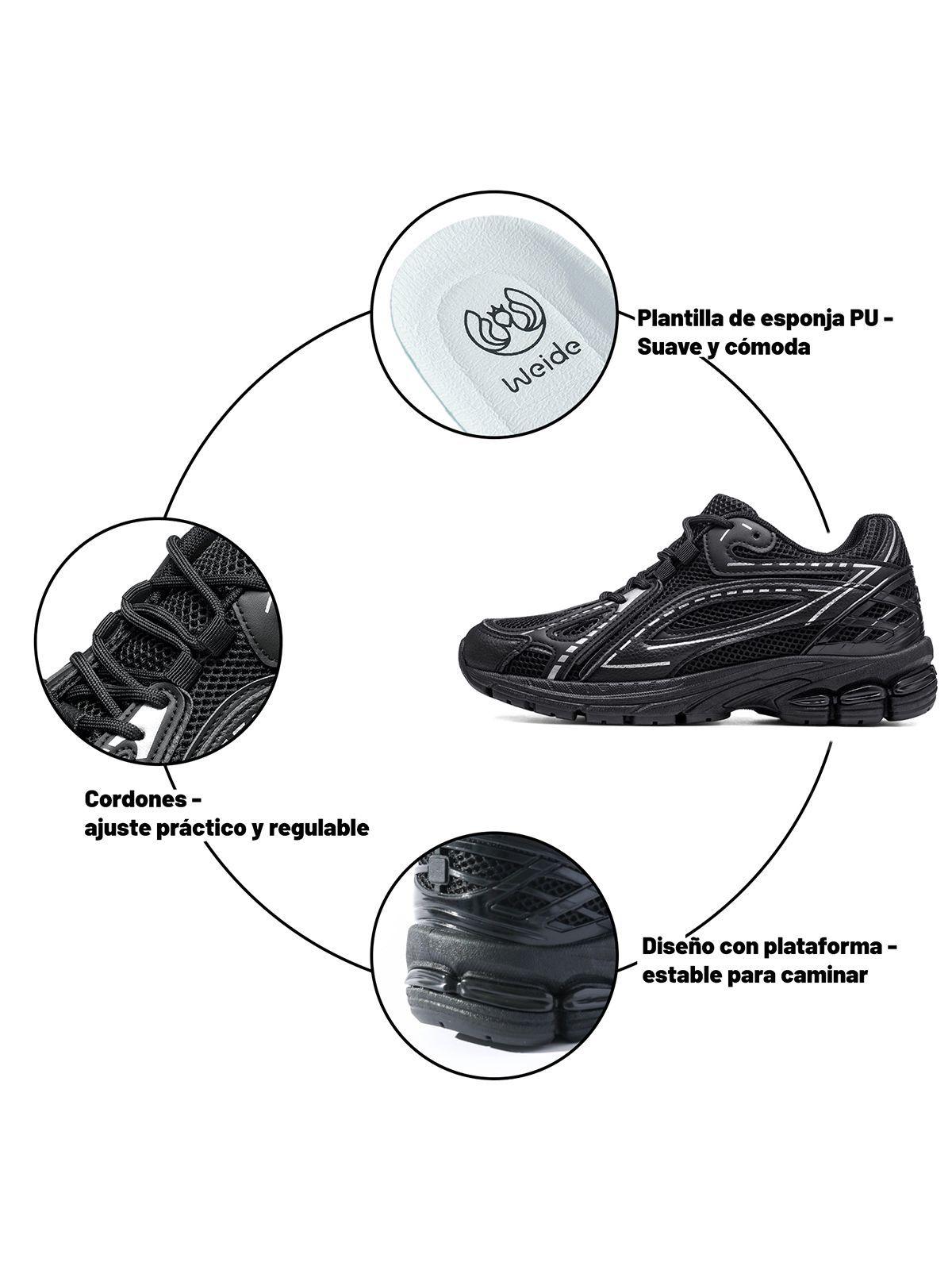 Zapatillas Casual Malla PU Mujer Plataforma Weide LT221-4