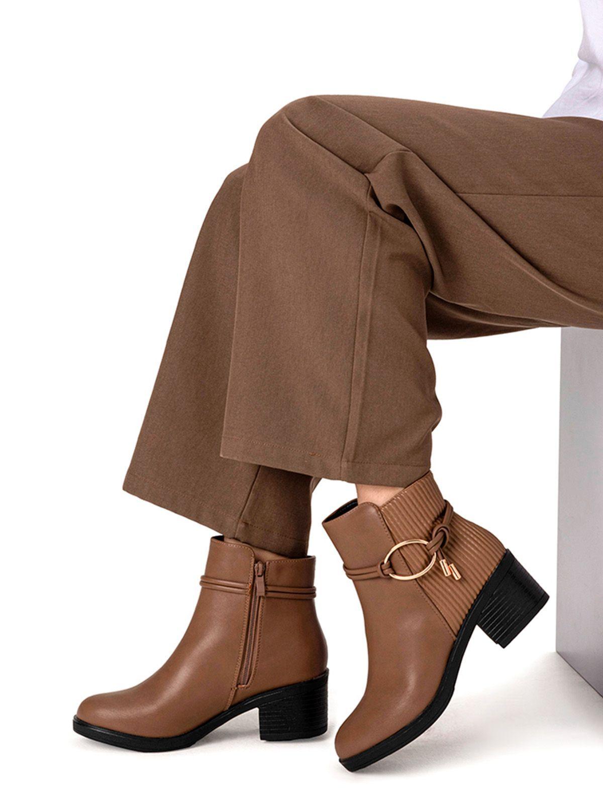 Botin Caqui Casual Mujer Weide GH110-1