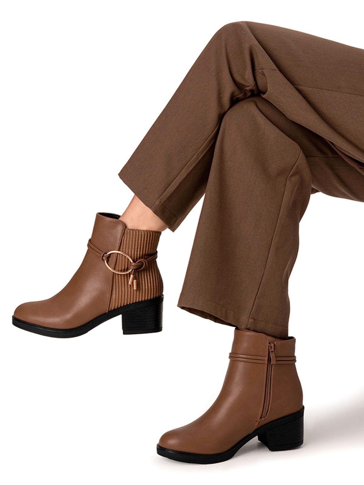 Botin Caqui Casual Mujer Weide GH110-2