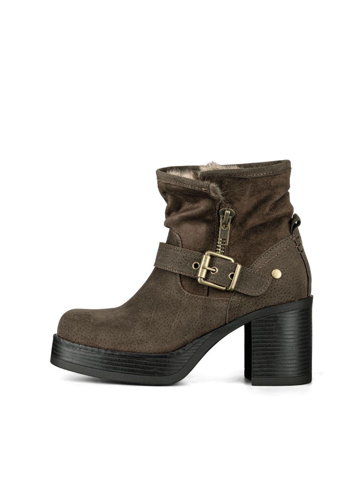 Botin Casual Mujer Taco Grueso Con Felpa Comodo Weide CZY608-4