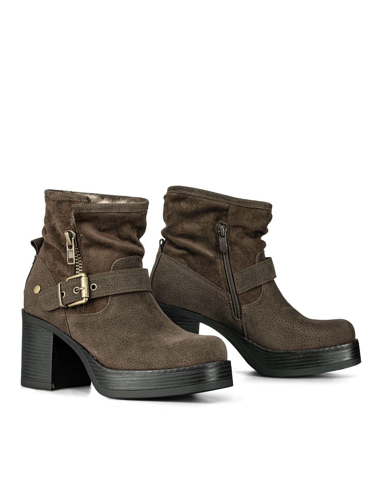Botin Casual Mujer Taco Grueso Con Felpa Comodo Weide CZY608-5