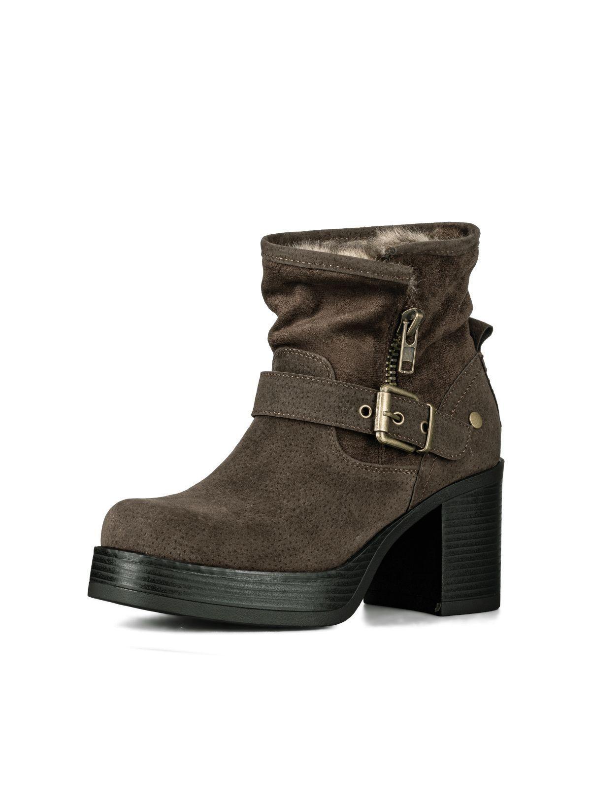 Botin Casual Mujer Taco Grueso Con Felpa Comodo Weide CZY608-0