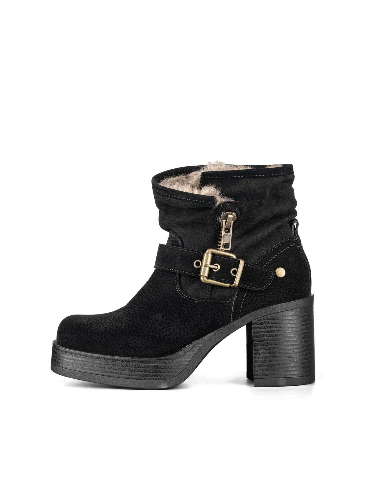 Botin Casual Mujer Taco Grueso Con Felpa Comodo Weide CZY608-4
