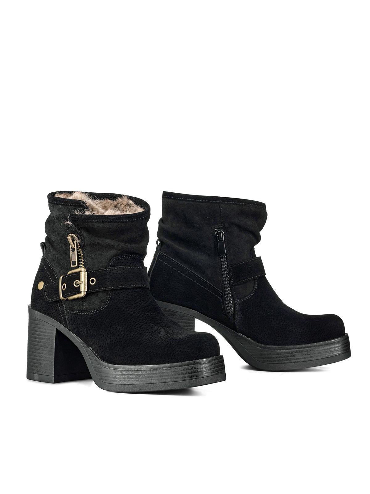 Botin Casual Mujer Taco Grueso Con Felpa Comodo Weide CZY608-5