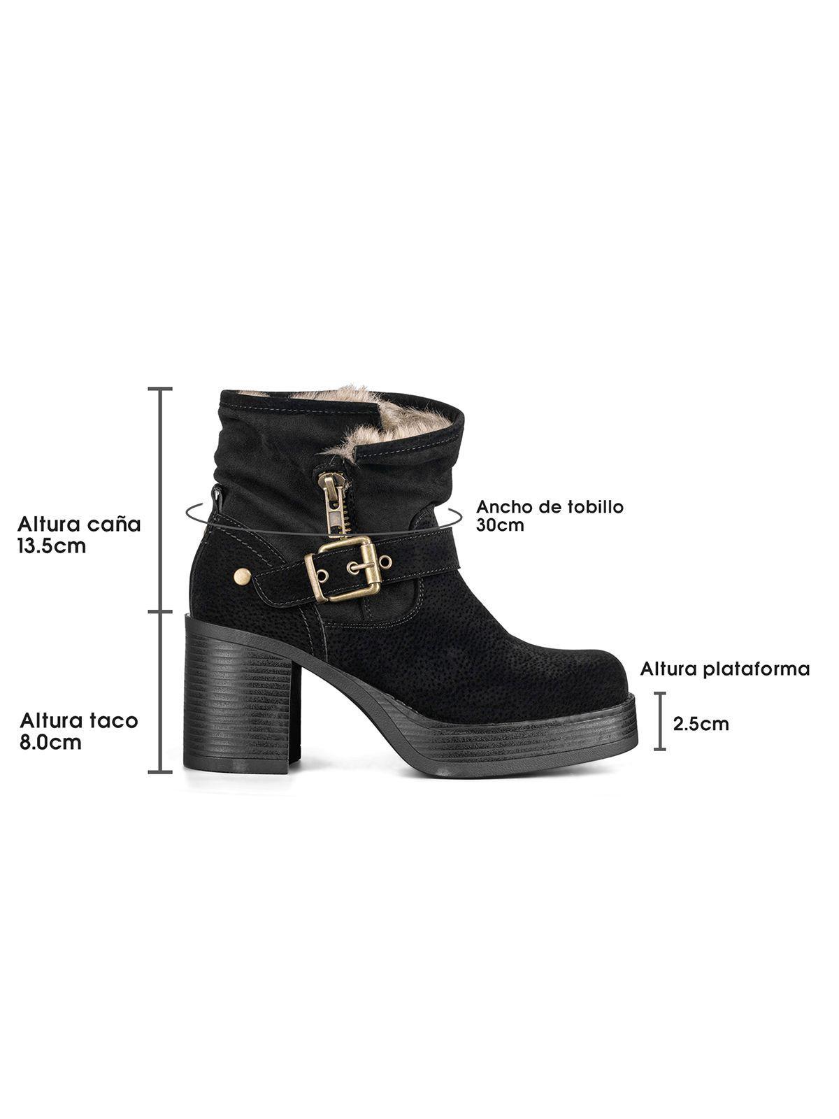 Botin Casual Mujer Taco Grueso Con Felpa Comodo Weide CZY608-6