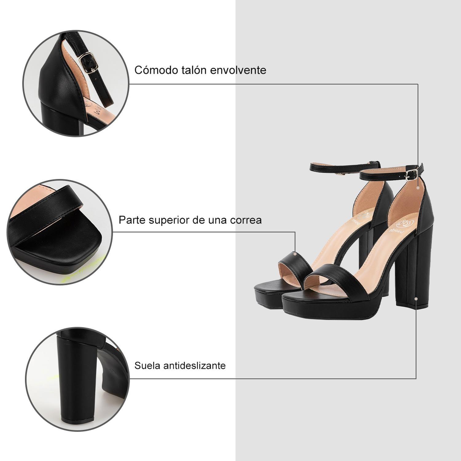 Sandalia Taco Fiesta Negra Mujer Weide YOU189-7