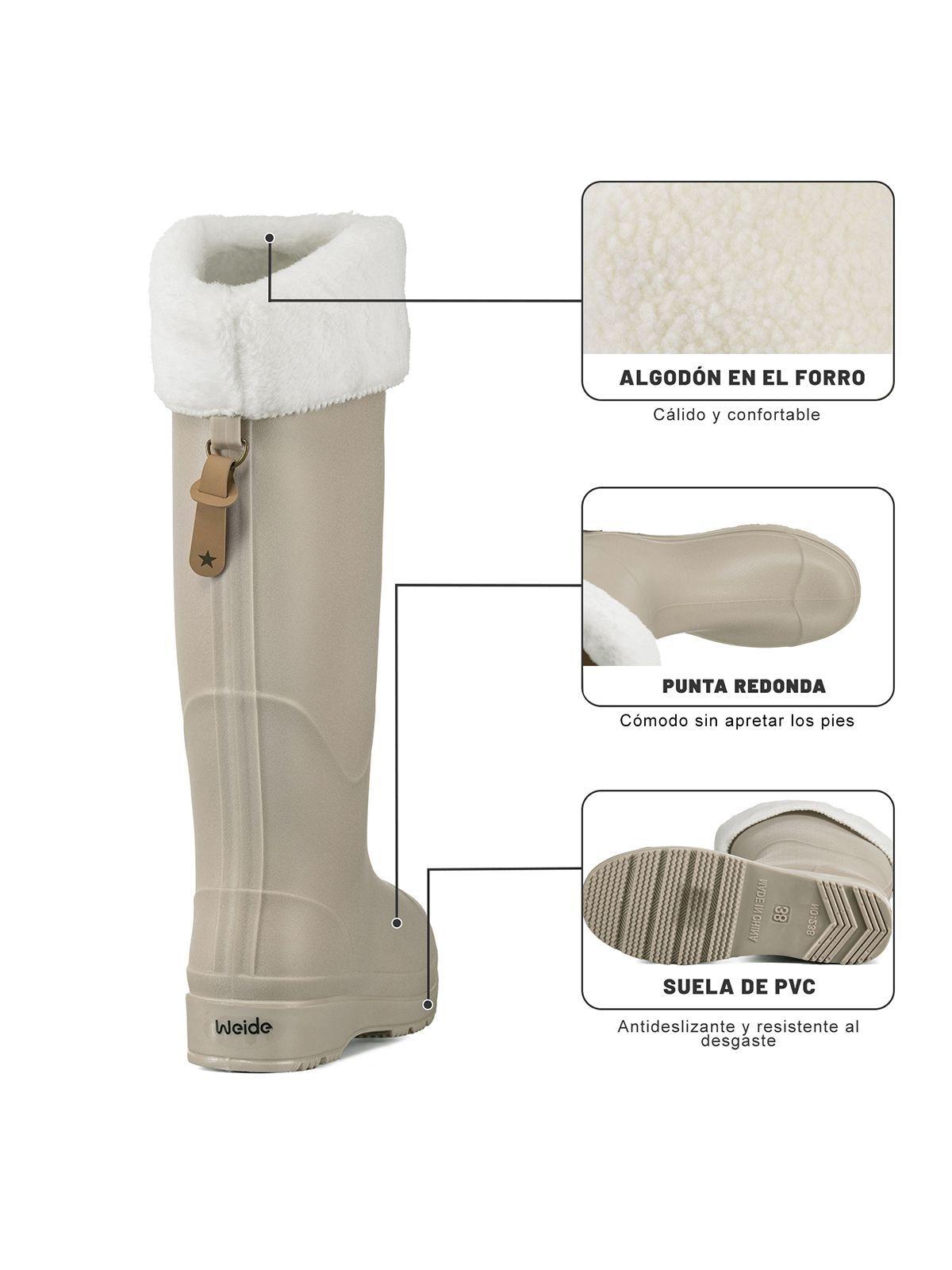 Bota De Agua Mujer Pvc Impermeable Casual Comodo Weide GH160-7