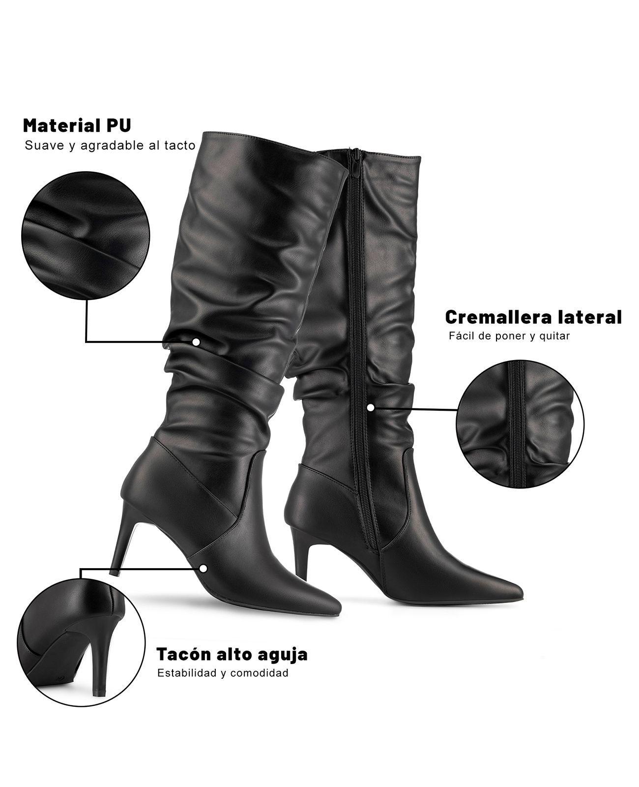 Bota Taco Alto Mujer Elegante PU Weide ZS86-6