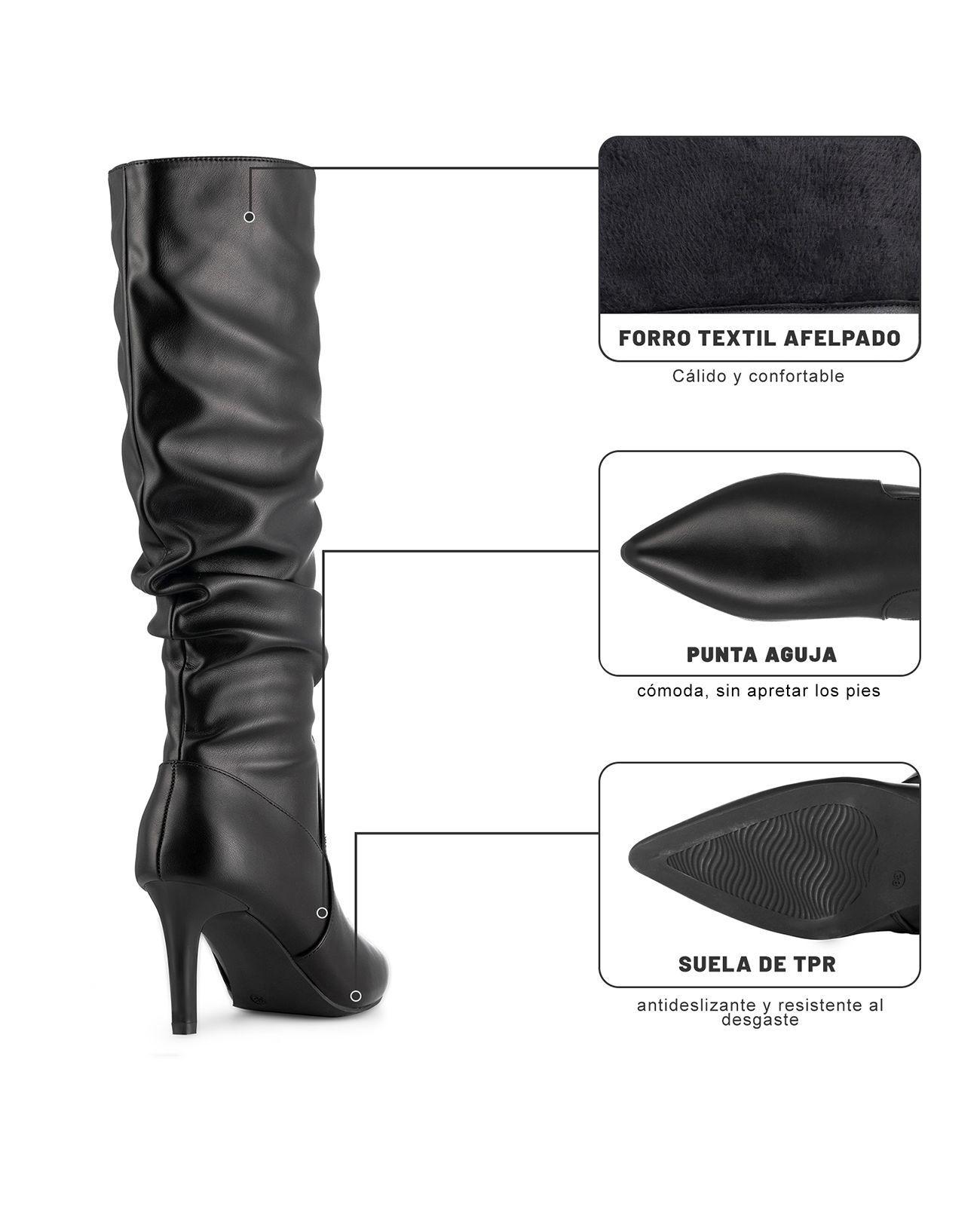 Bota Taco Alto Mujer Elegante PU Weide ZS86-7