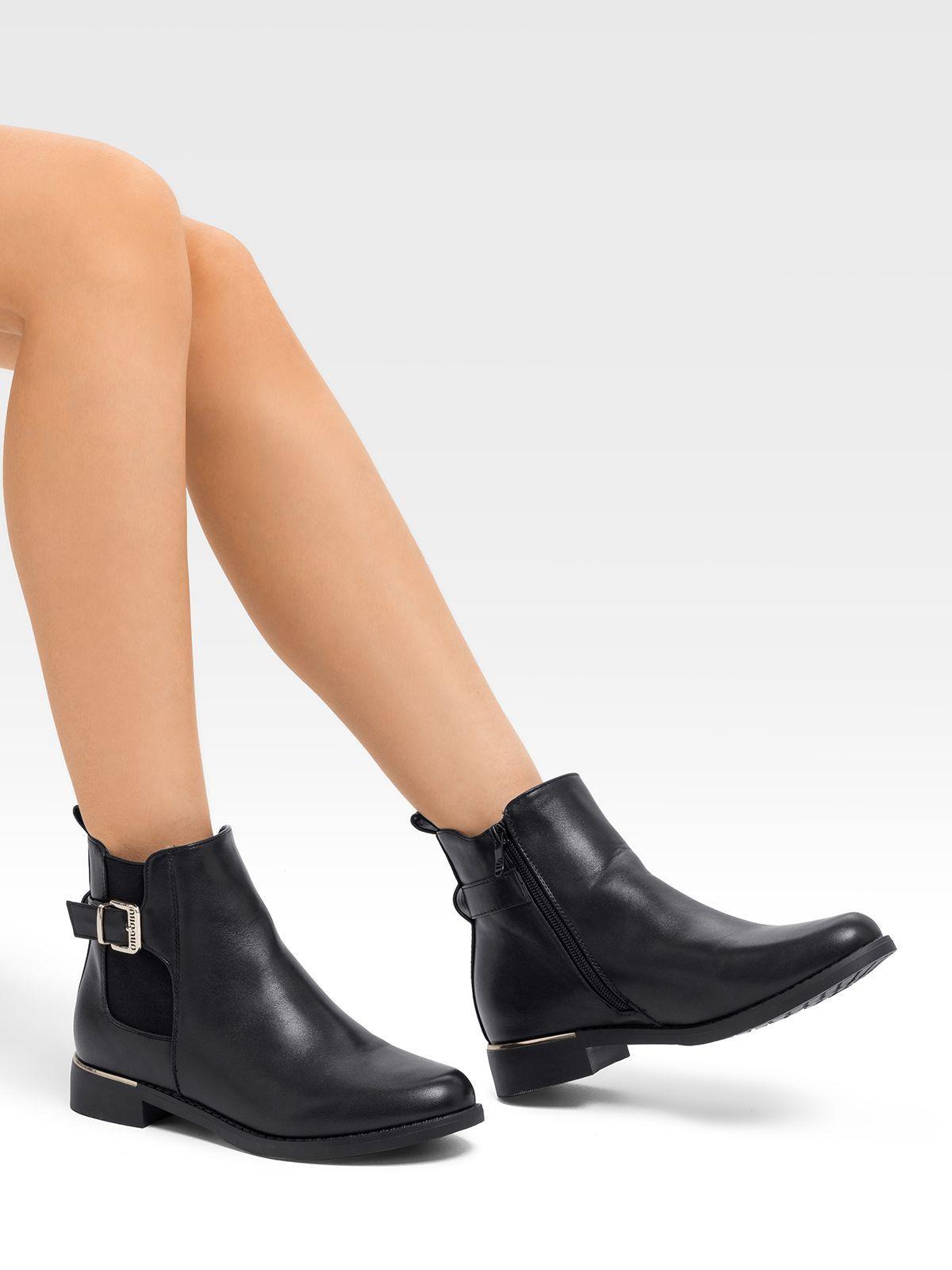 Botin Negro Casual Mujer Weide ZS51-1