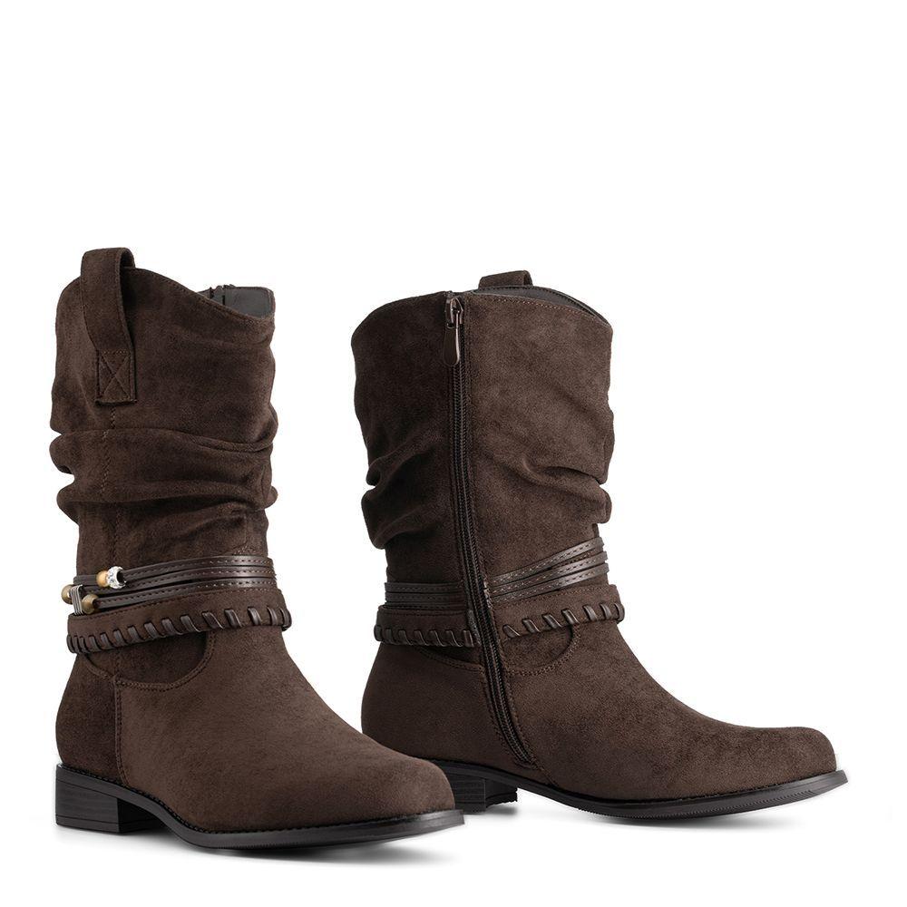 Bota Taco Mujer Outdoor PU Textil Weide HX53-4