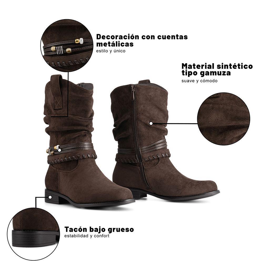 Bota Taco Mujer Outdoor PU Textil Weide HX53-7