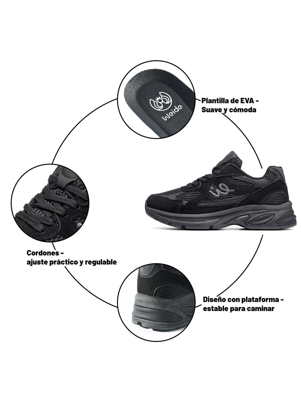 Zapatillas Casual Malla PU Mujer Plataforma Weide LT222-4