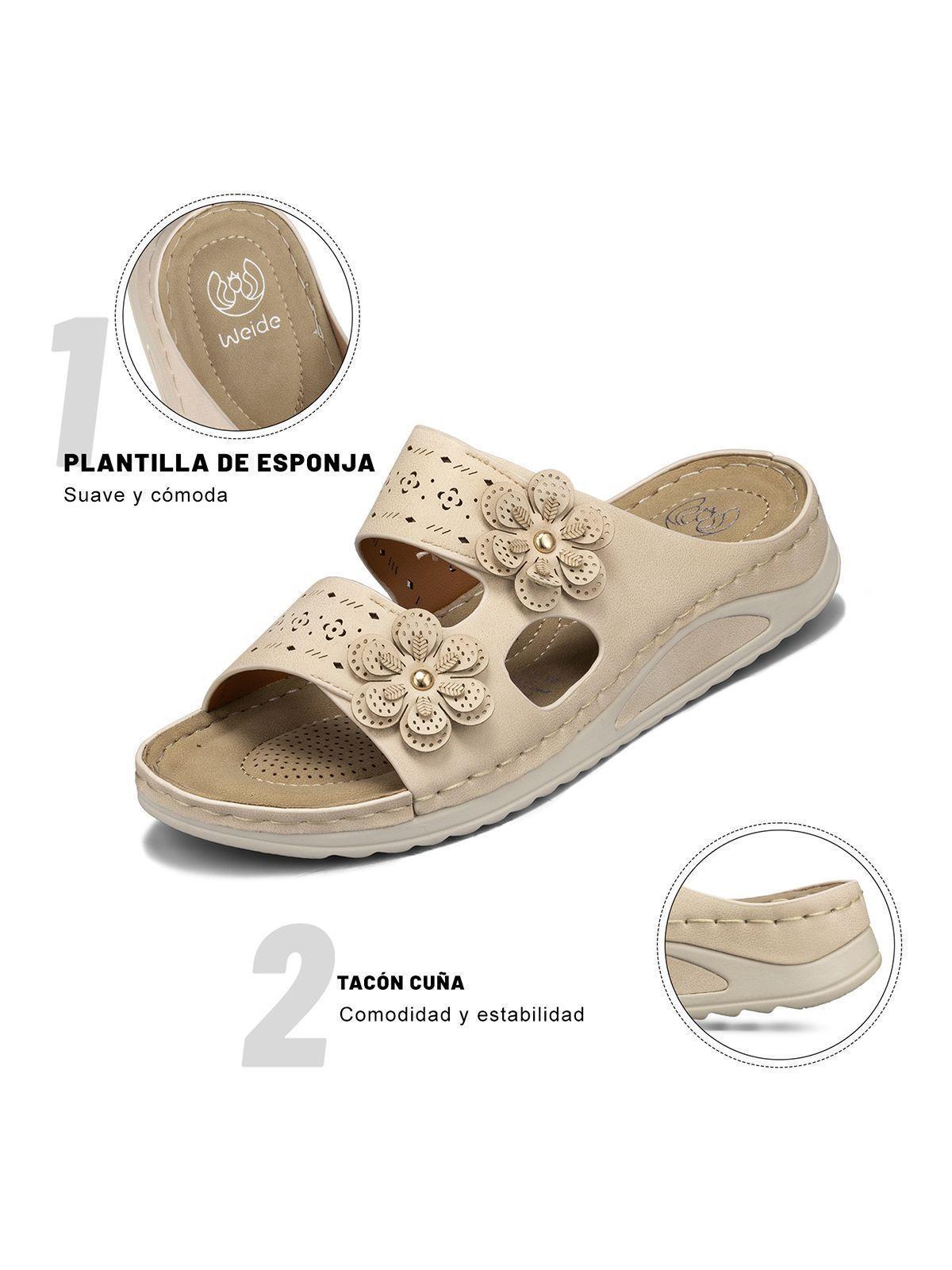 Sandalia Estilo Chala Confort Taco Cuña Mujer Weide JN723-9