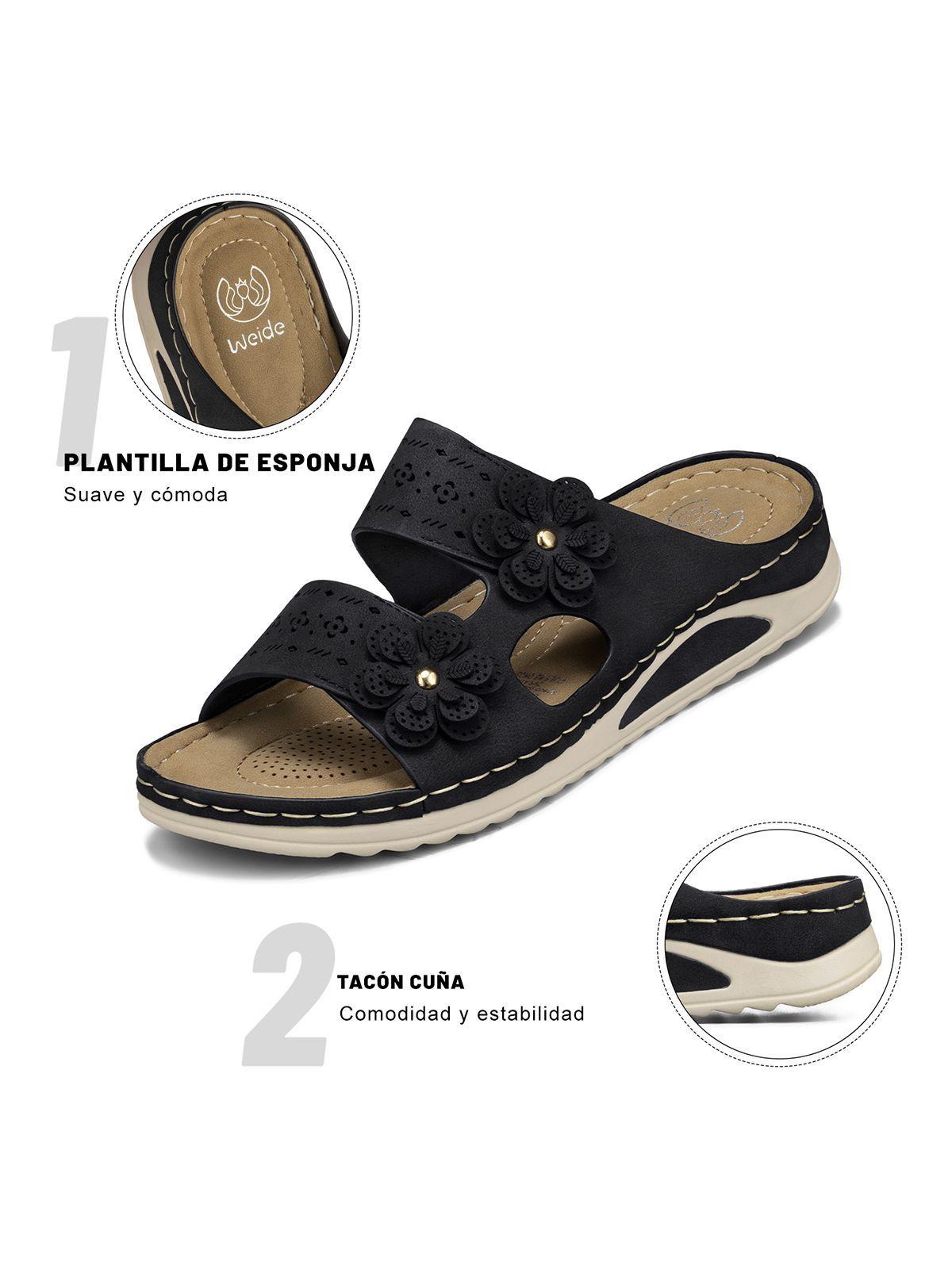 Sandalia Estilo Chala Confort Taco Cuña Mujer Weide JN723-9