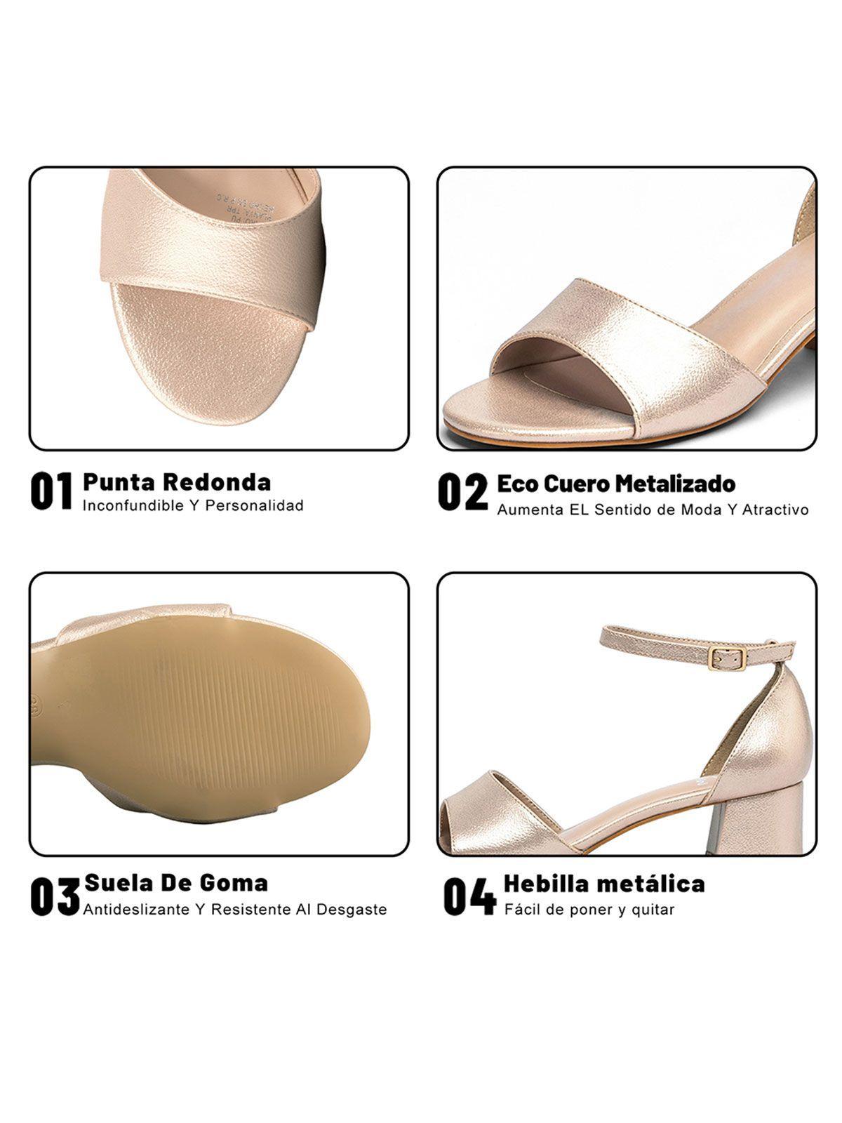 Sandalia Taco  Champan Fiesta Mujer Weide QIU238-7