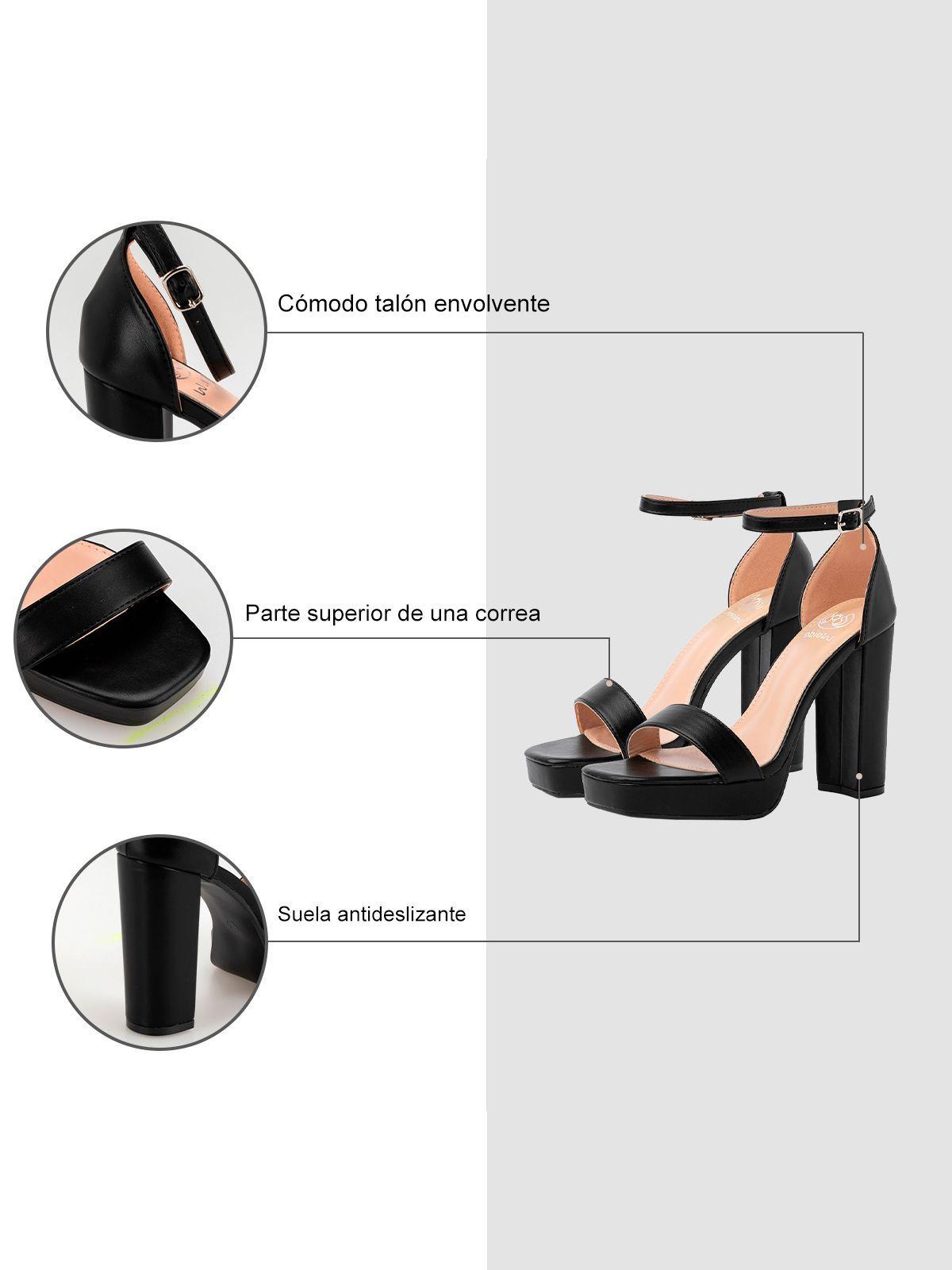 Sandalia Taco Fiesta Negra Mujer Weide YOU189-7