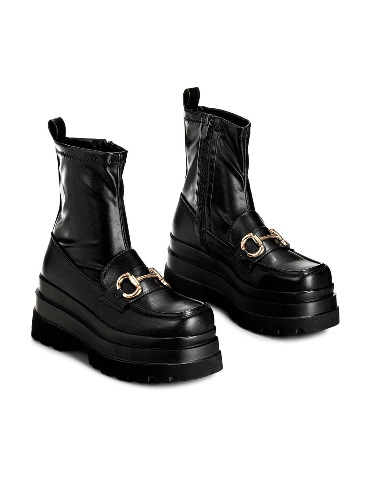 Botin Negro Casual Mujer Weide CZY578-4
