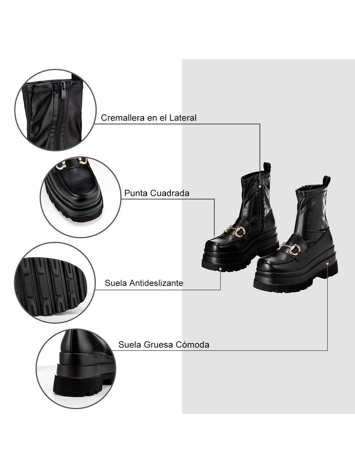 Botin Negro Casual Mujer Weide CZY578-6