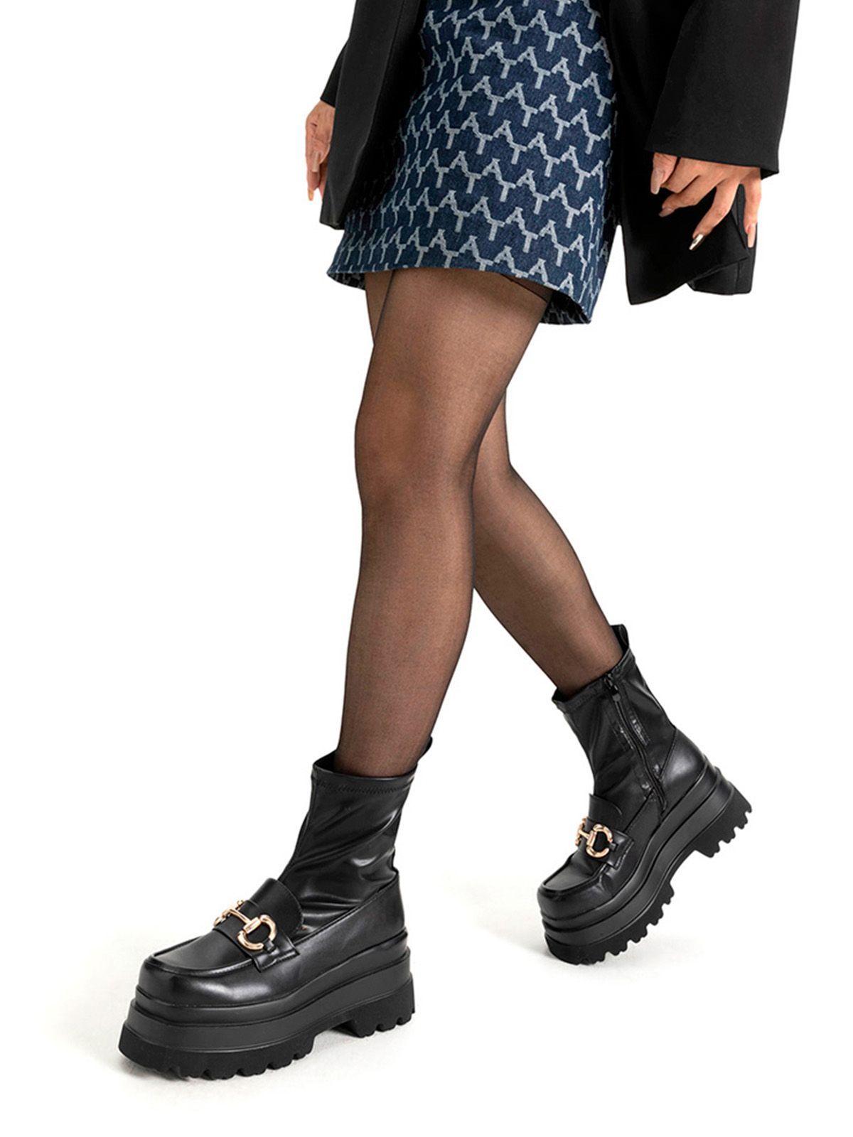 Botin Negro Casual Mujer Weide CZY578-1