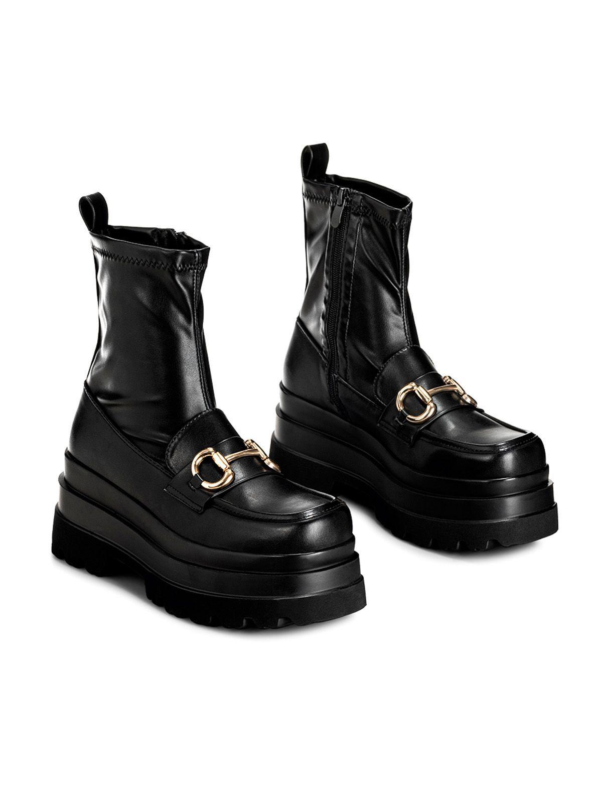 Botin Negro Casual Mujer Weide CZY578-4