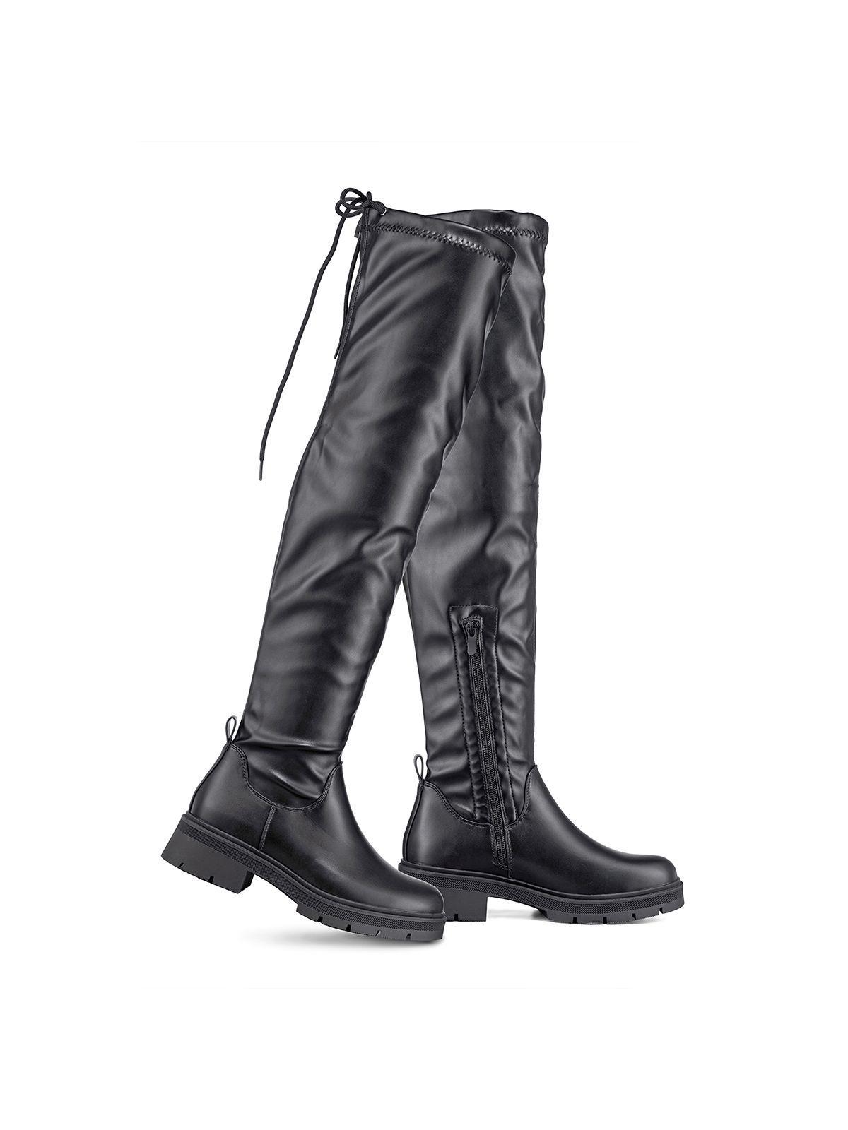 Bota Larga Casual Mujer Eco Cuero Plataforma Moda Weide ZS69-5