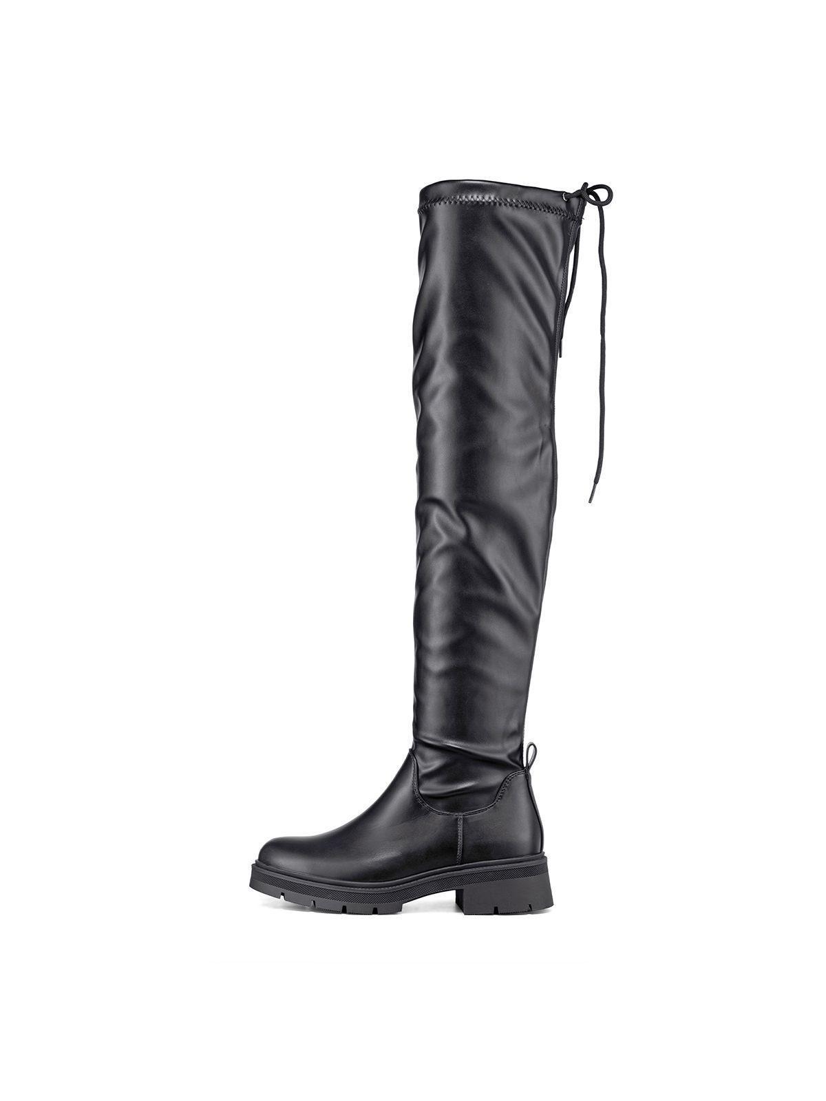 Bota Larga Casual Mujer Eco Cuero Plataforma Moda Weide ZS69-4