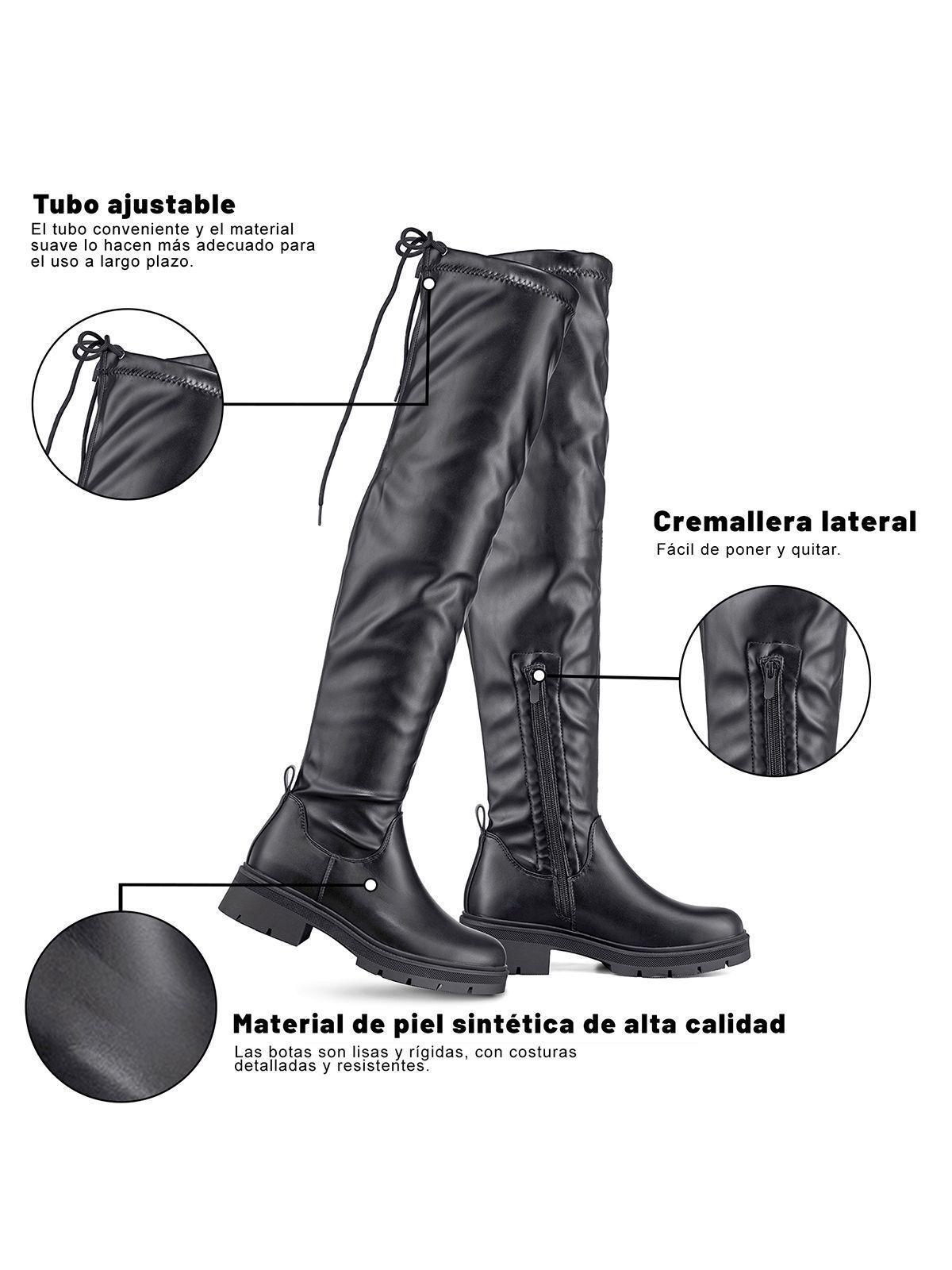 Bota Larga Casual Mujer Eco Cuero Plataforma Moda Weide ZS69-7