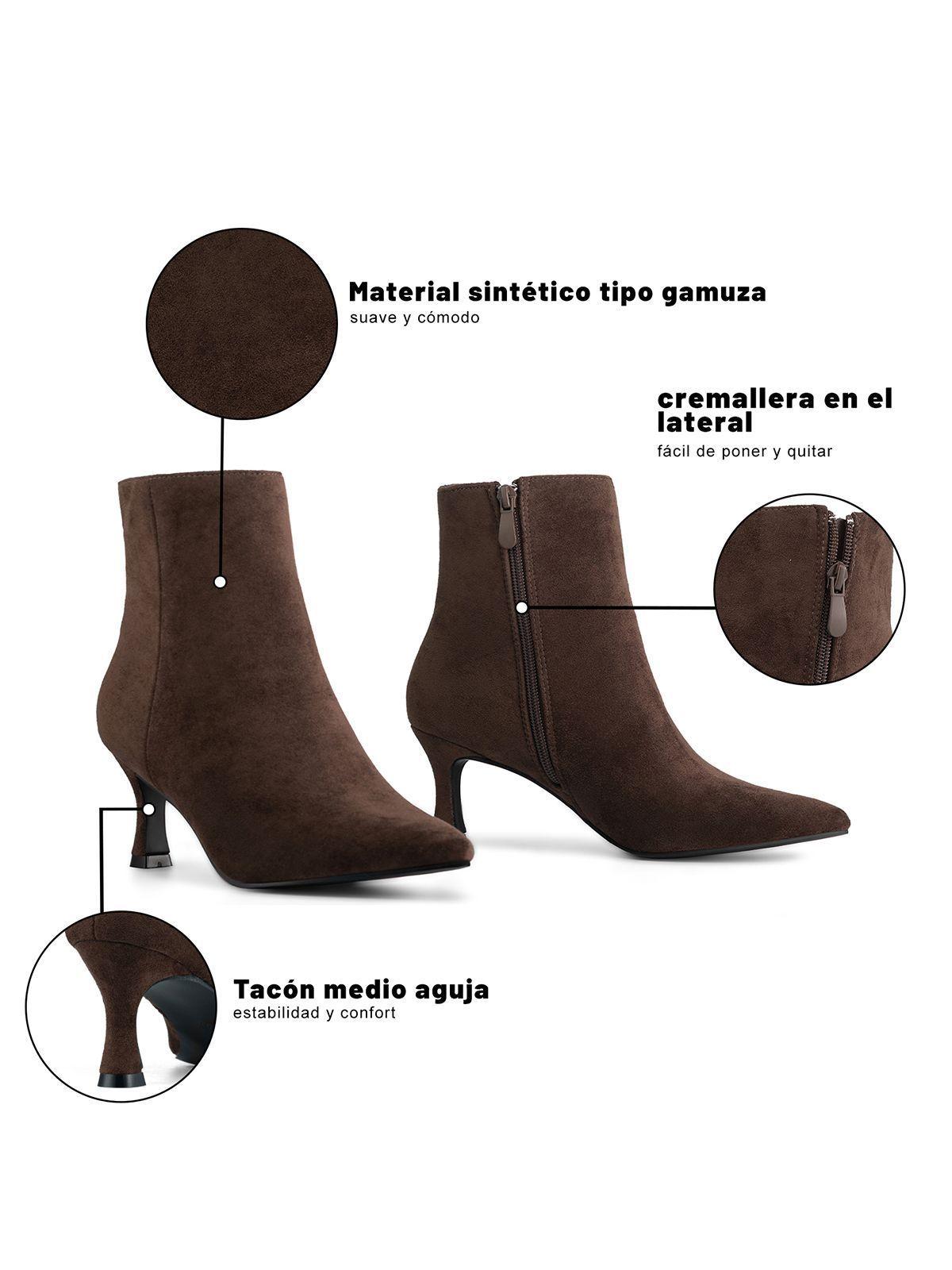 Botín Taco Alto Mujer Casual PU Textil Weide QIU500-7